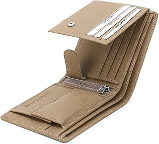 Dezire Crafts PU Leather Wallet for Men | Slim & Stylish | 3 Card Pockets, 1 Zipper Pocket, 1 Coin Pocket, 1 Currency Compartment, 2 Hidden Pockets | Cream