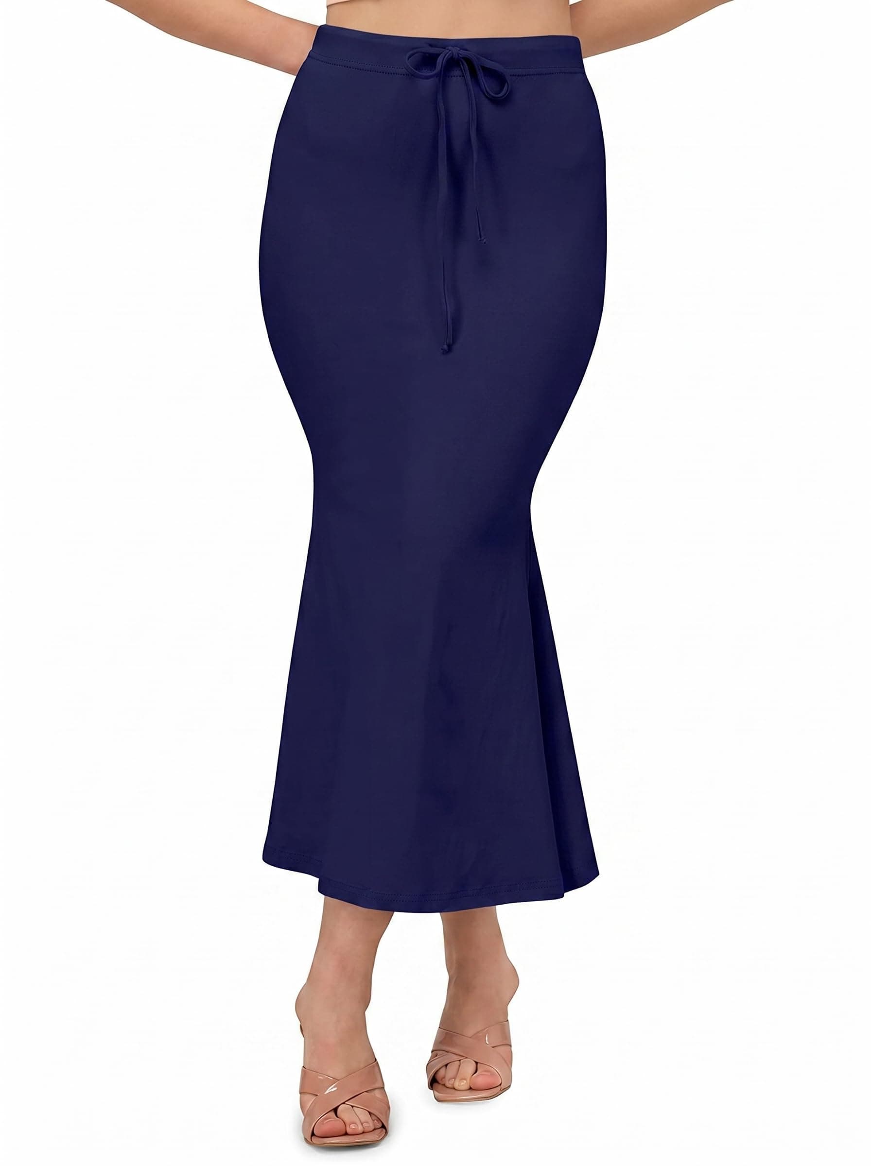 ALYNE Saree Shapewear Petticoat for Women, Women's Blended Saree Shaper Navy Blue