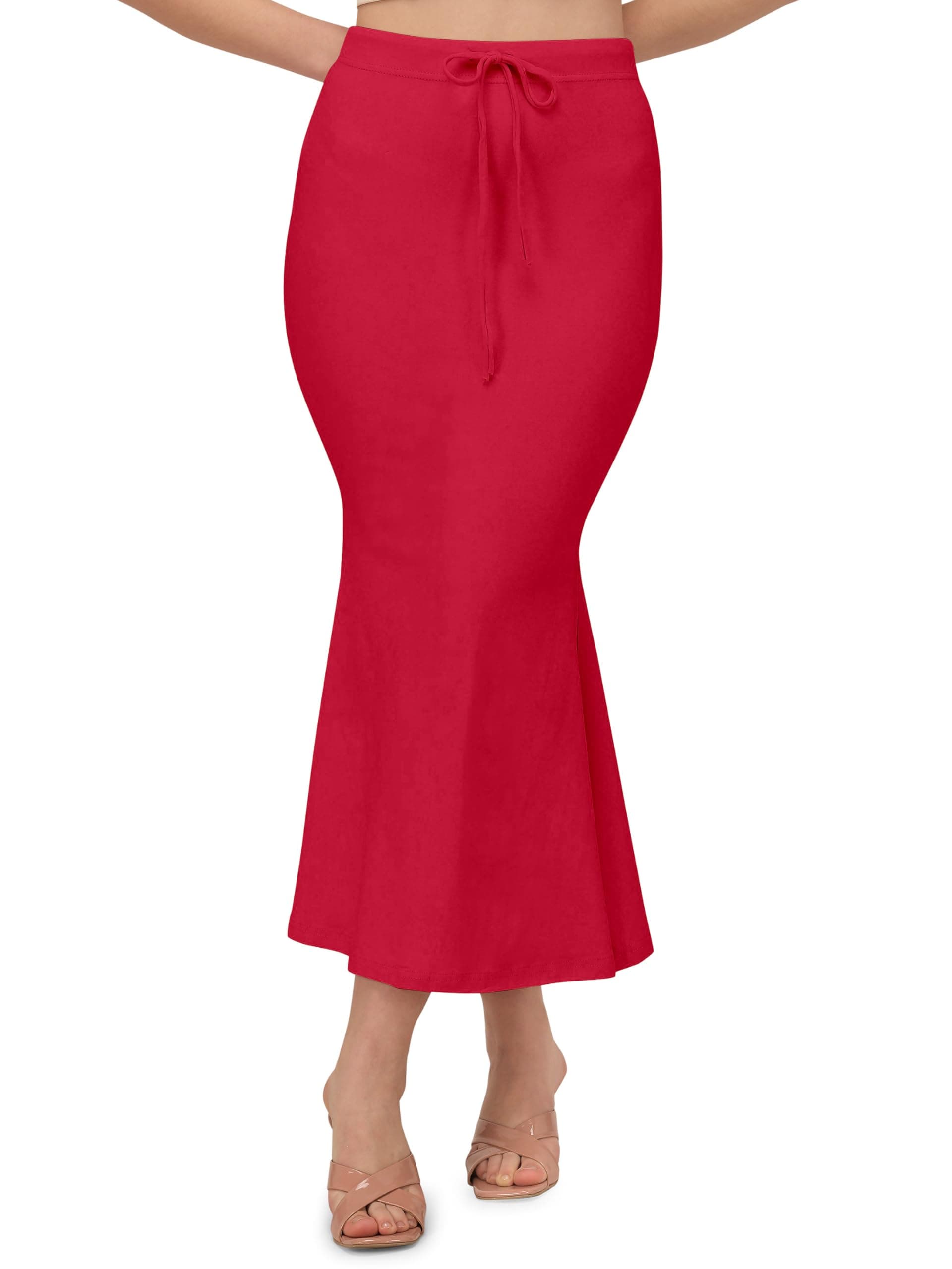 Mehrang Stretchable Saree Shapewear Petticoat for Women, Cotton Blended,Petticoat,Skirts for Women,Shape Wear Dress for Saree (in, Alpha, M, Regular, Cherry)