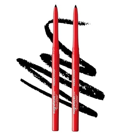 FACES CANADA Magneteyes Kajal - Black, 0.35g (Pack of 2) | 24 Hr Long Stay | One Stroke Smooth Glide | Waterproof, Smudgeproof & Fadeproof | Deep Matte Finish | Enriched With Almond Oil & Vitamin E