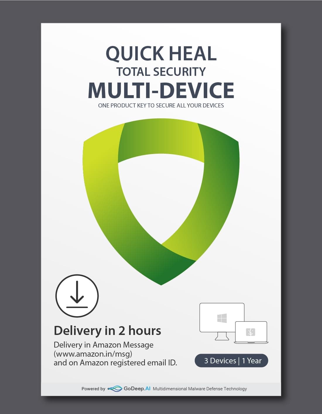 Quick Heal Total Security Multi Device 1 Year 3 Devices SINGLE KEY (Email Delivery in 1 Hour - No CD)