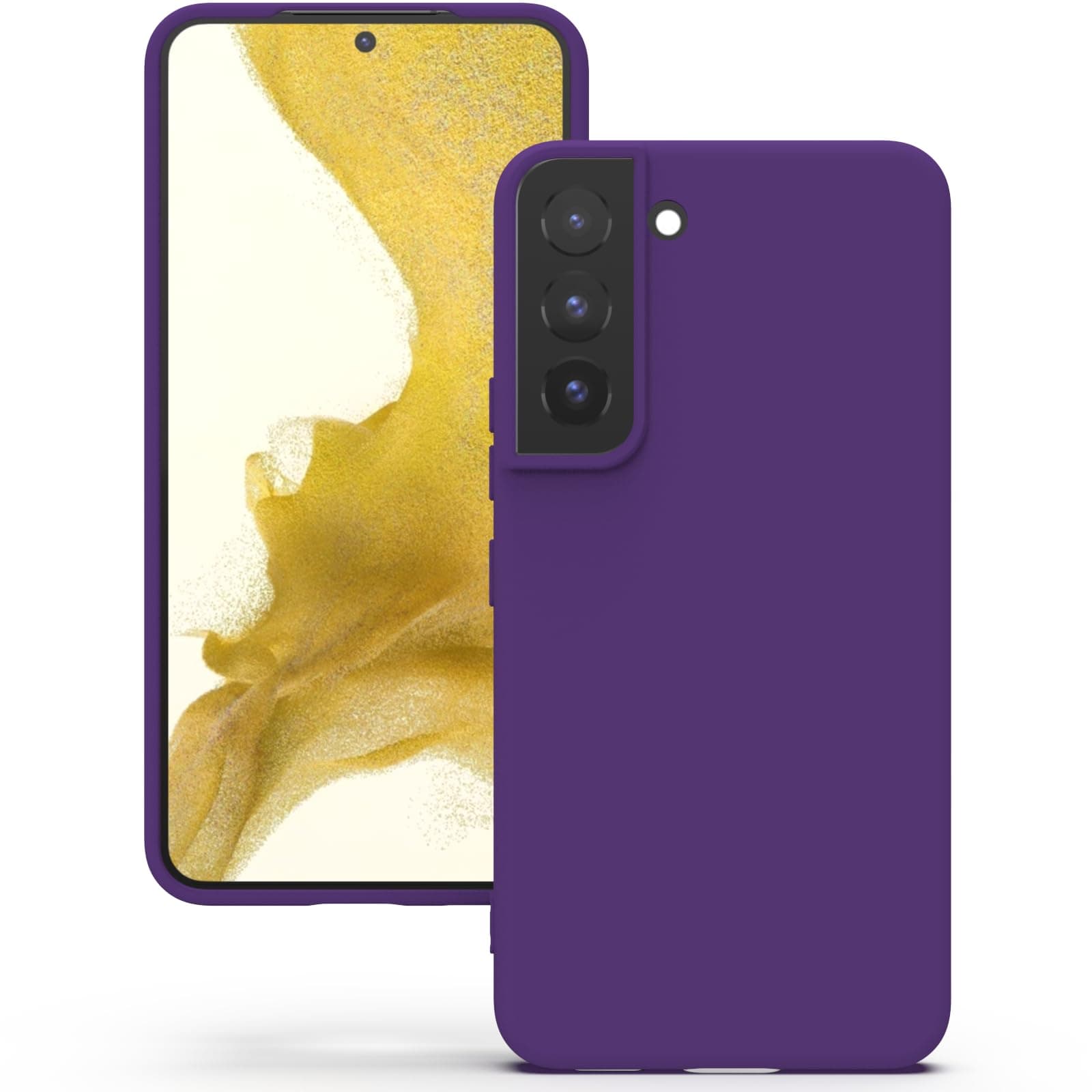 YATWIN Silicone Back Case for Samsung Galaxy S22 Plus, Soft-Touch Phone Back Cover for Samsung Galaxy S22 Plus - Purple