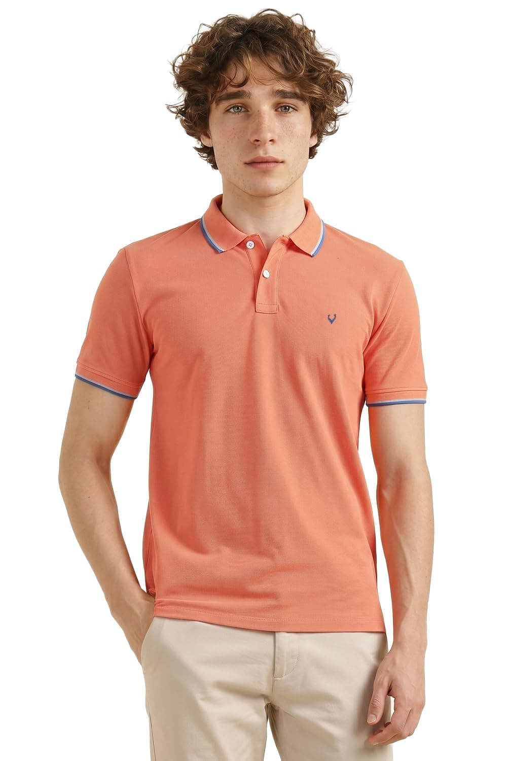 Allen Solly Men's Plain Regular Fit Polo (ASKPQRGF759748 L)