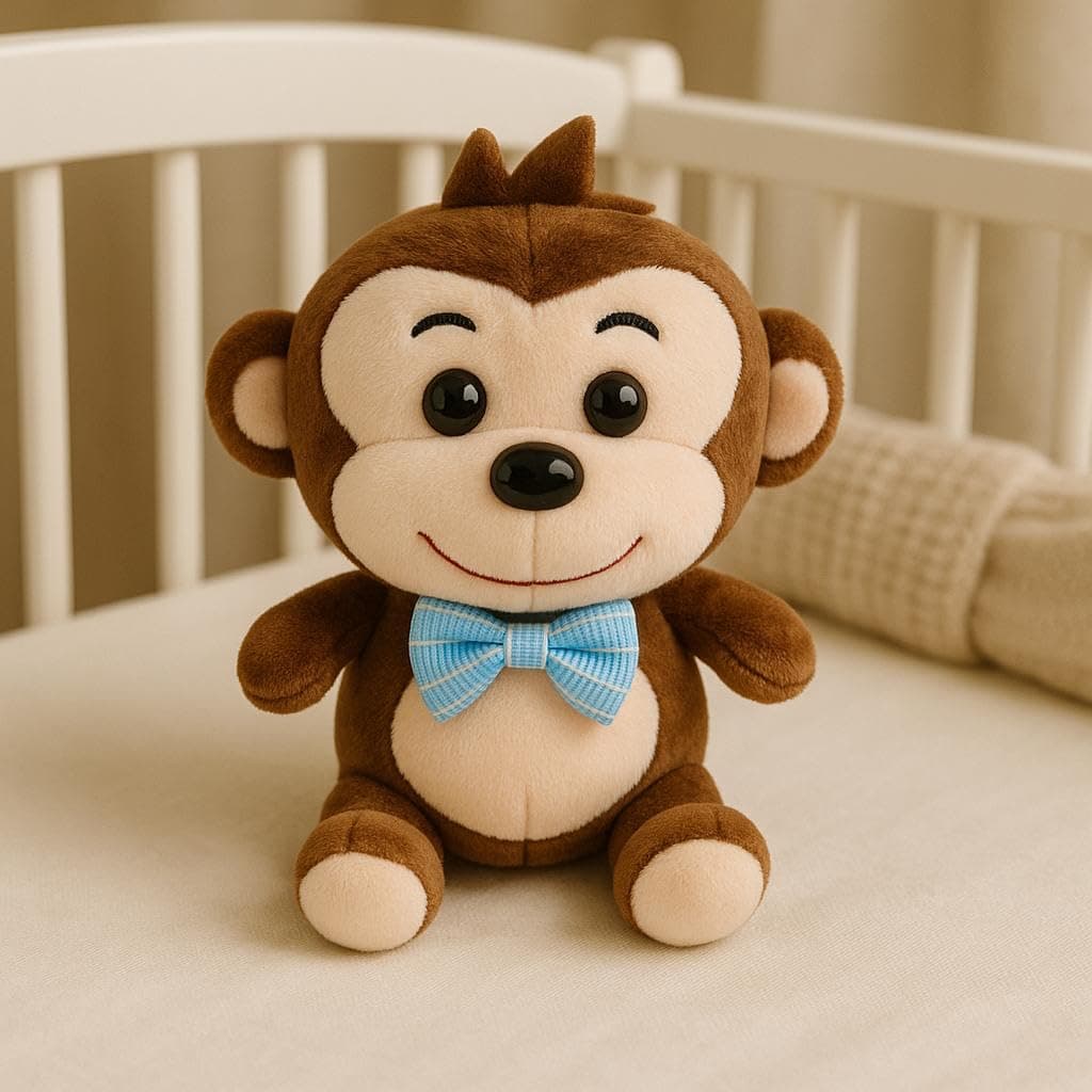 SCOOBA Cute Monkey Soft Toys for Kids Babies 20cm Small (Bow Monkey Small)
