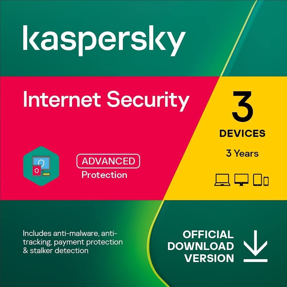 Kaspersky | Internet Security (Standard) | 3 Devices | 3 Years | Instant Delivery