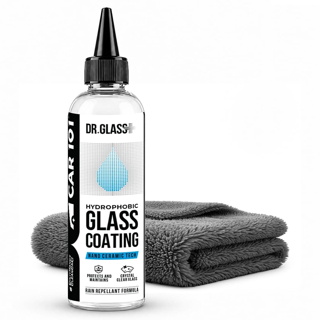 CAR101 Dr Glass Hydrophobic Glass Coating | Water Repellent for Car Windshield & Windows | Provides Crystal Clear Visibility | Long Lasting Effect | Improves Vision in Heavy Rain | Ideal for Monsoon