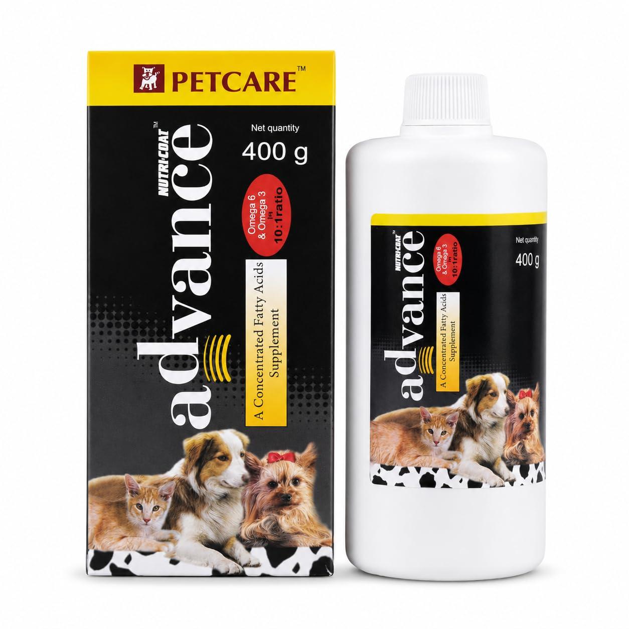 Nutri-Coat Advance Dog Skin and Fur Supplement Syrup with Omega 3 and 6 Fatty Acids, Vitamins, Supports Shiny Fur, Skin Health, Soft Hair Nutrition, Daily Feeding Routine for Adult Dogs, 400 ml