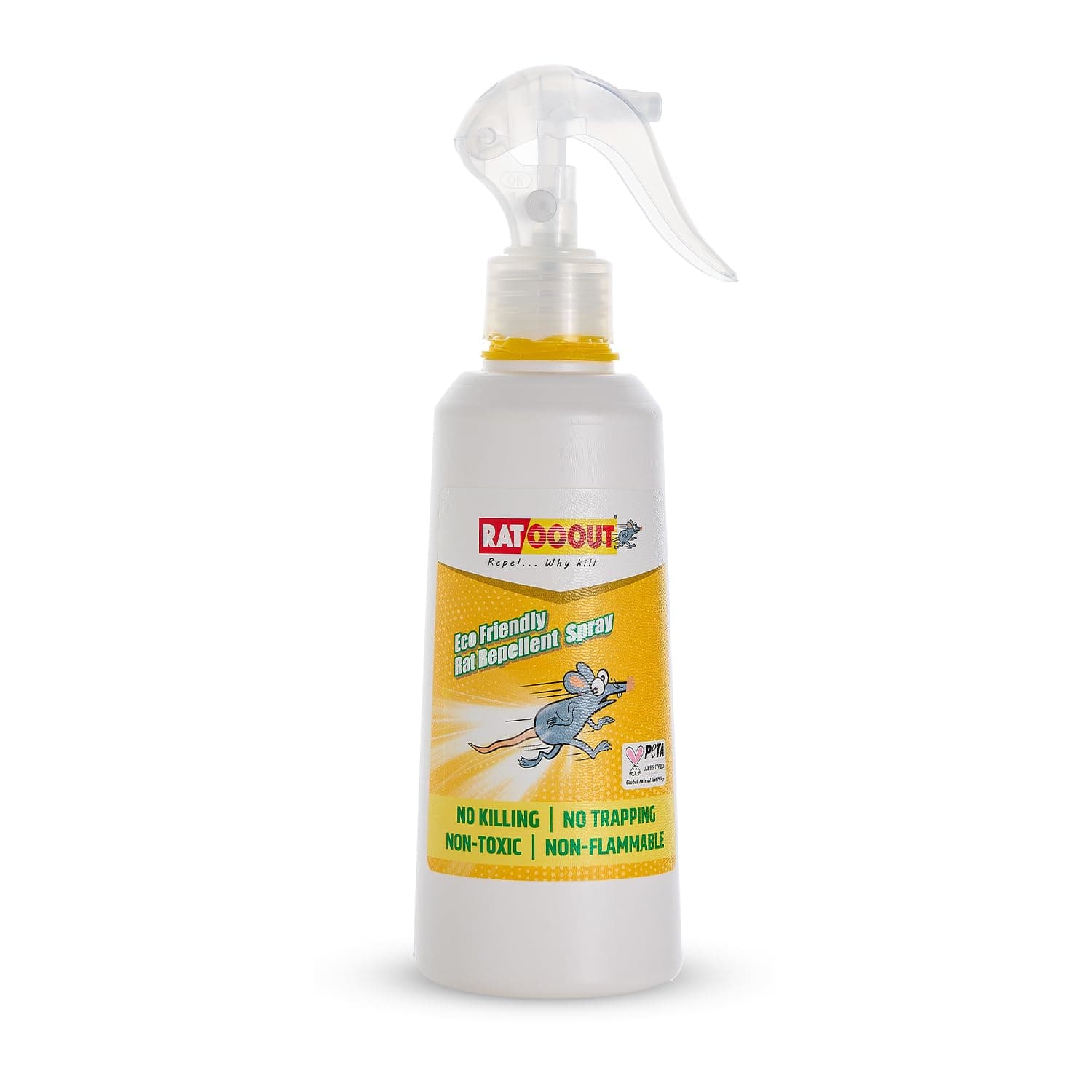 RatOoout India’s 1st Smell Based Rat Repellent Spray, Natural Essential Oils Based Barrier Drives Rats Out & Blocks Re-Entry, Non-Toxic, Kid & Pet Safe for Home, Kitchen, Car Engine, Warehouse, 350ml