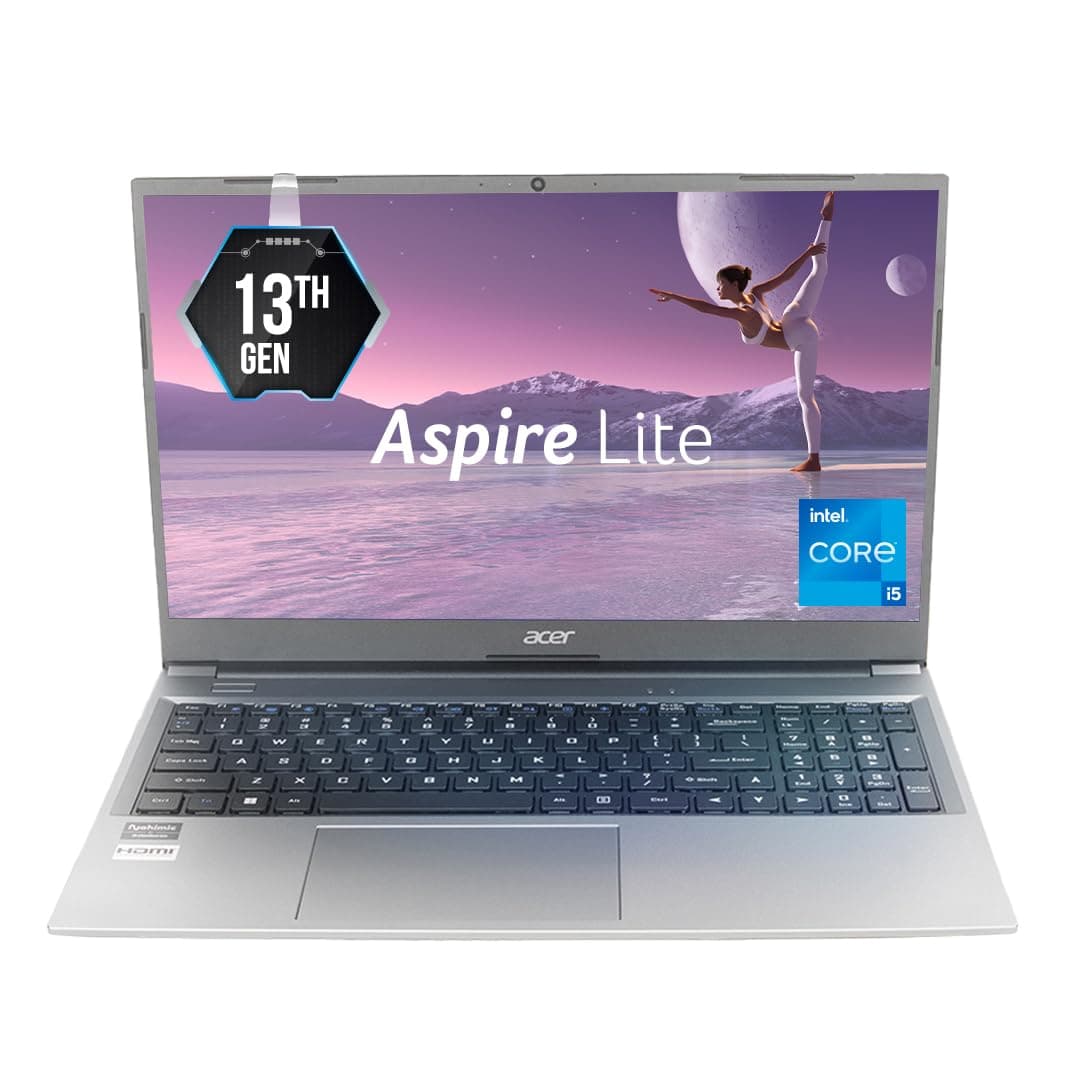 Aspire Lite 13th Gen Intel Core i5-1334U, Office 2024 + M365 Basic, 16 GB RAM/512GB SSD,Full HD, 15.6"/39.62 cm, Win 11 Home, Steel Gray, 1.59 KG, AL15-53, Metal Body, Thin and Light Premium Laptop