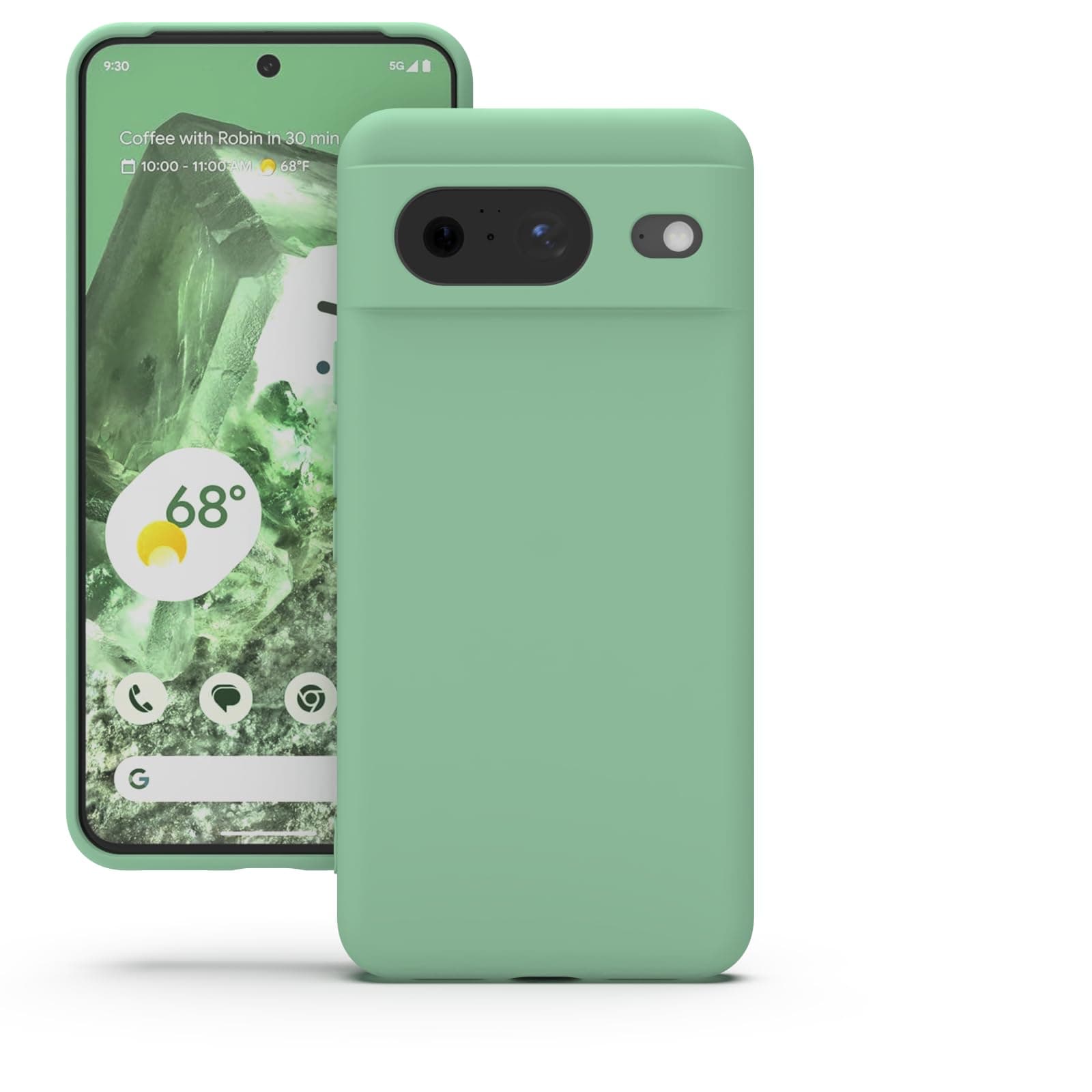 YATWIN Silicone Back Case for Google Pixel 8, Soft-Touch Phone Back Cover for Google Pixel 8 - Link Cyan