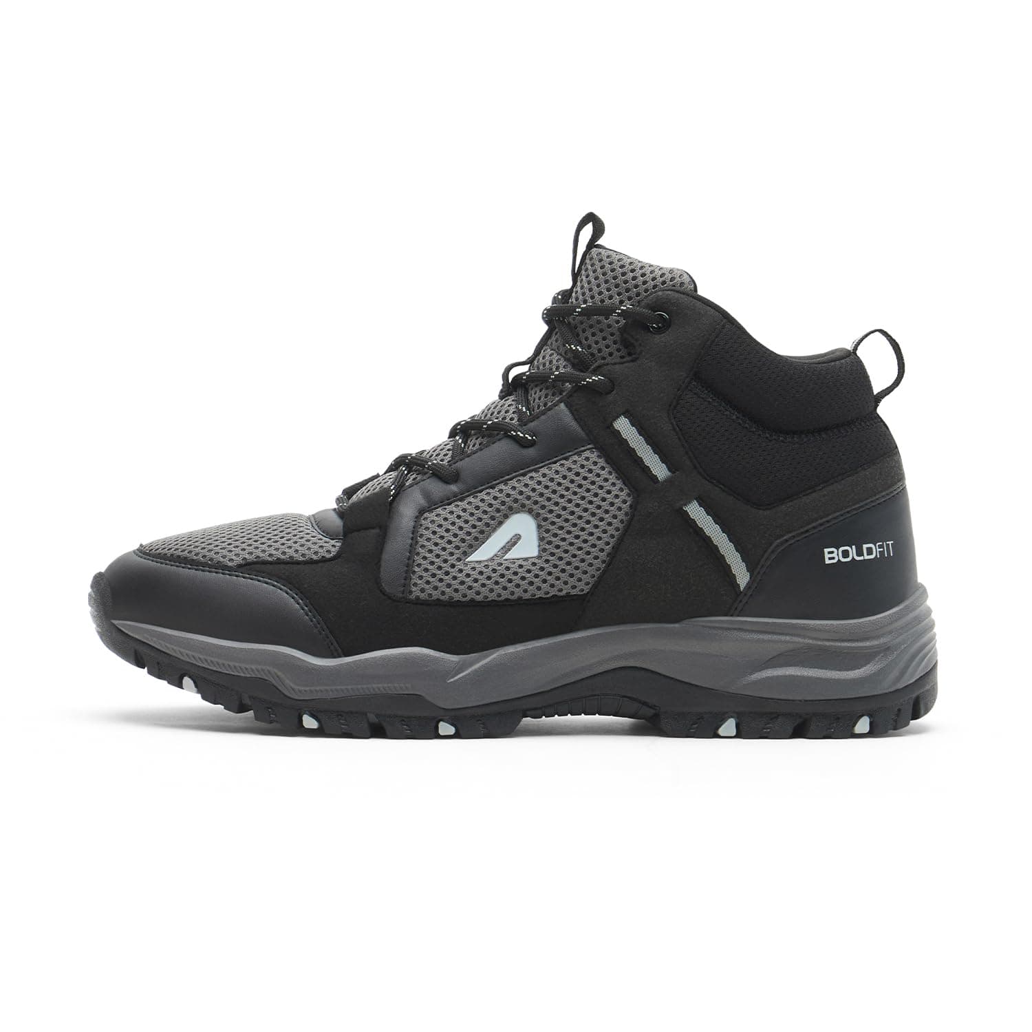 Boldfit Trekking Shoes for Man Outdoor Hiking Shoes for Man High Neck Footwear for Men Anti Skid Trekking Boots Water Repellent for Men Breathable Hiking Boots Riding Shoe for Bikers laceup Biker shoe