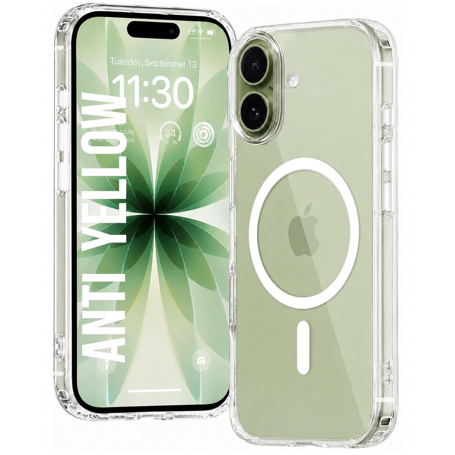 DIZORO Crystal Clear Magnetic Compatible with iPhone 17 Case with Anti-Yellow Anti-Scratch Shockproof Transparent Cover