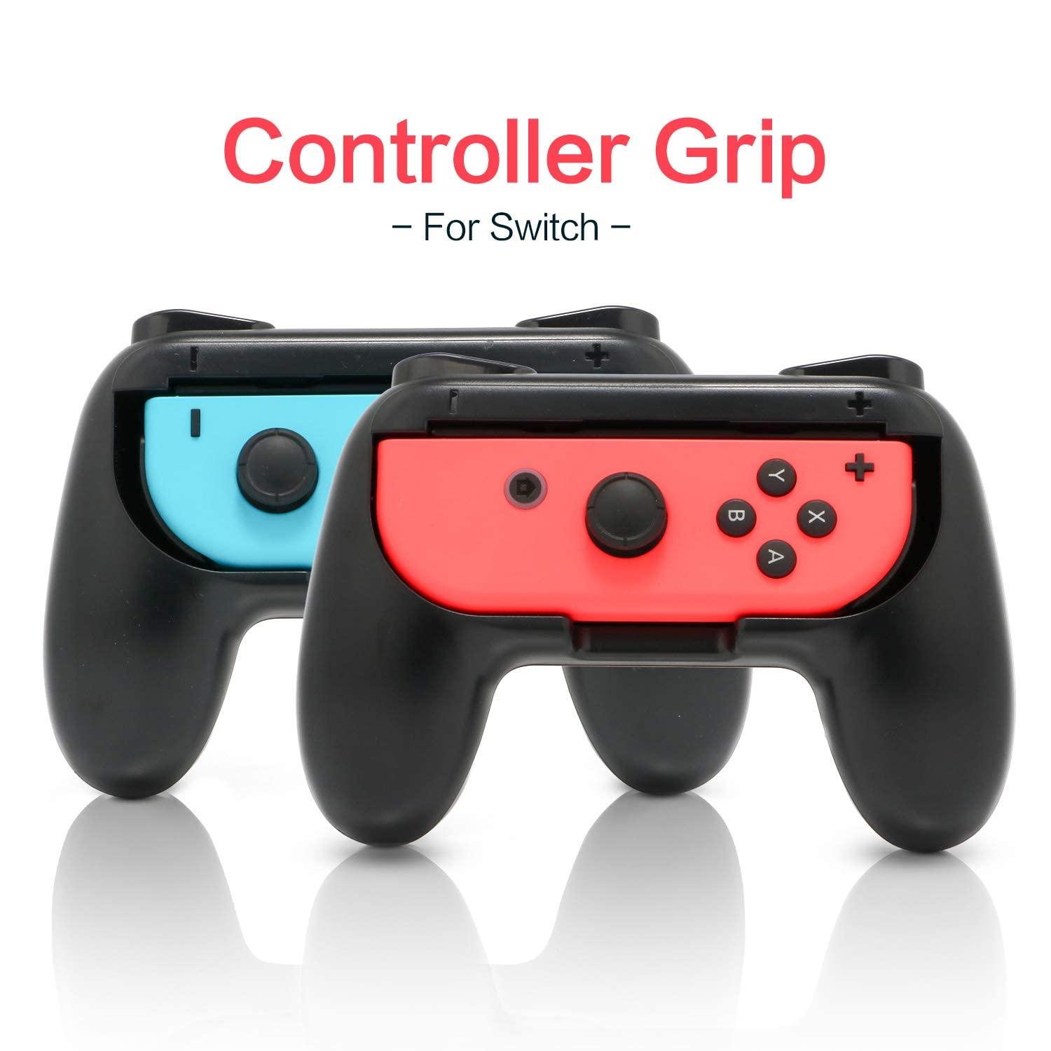 Gamepad Joystick Case for Nintendo Switch OLED Games v1/v2 More Comfortable Joy-Con Controller Grips For Nintendo Switch Games (Black TWIN PACK)