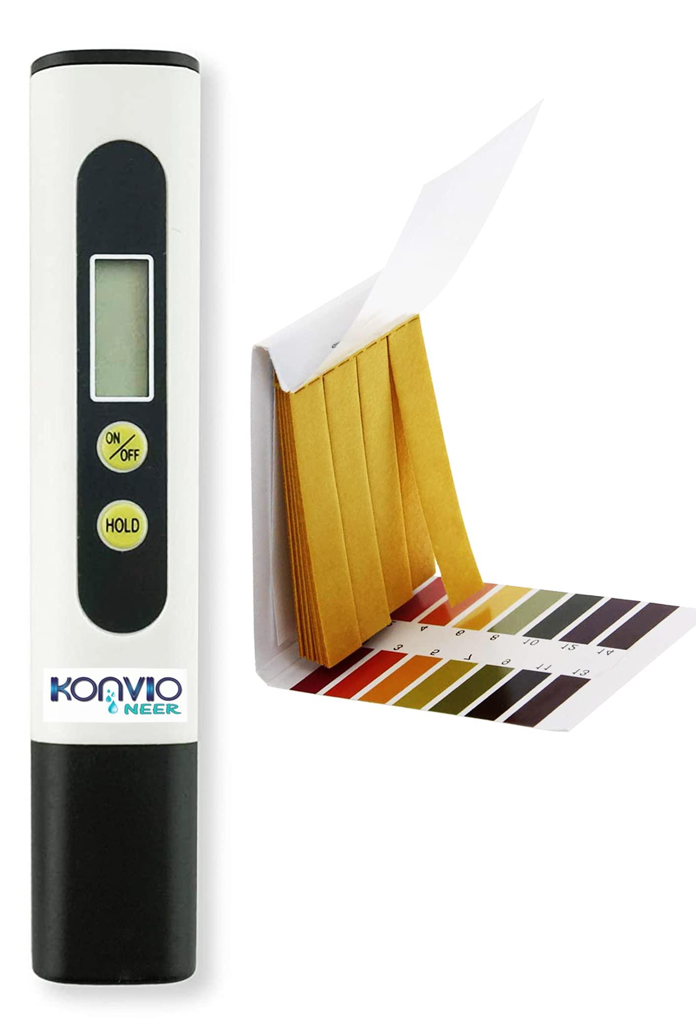 KONVIO NEER TDS meter with PH strip, TDS meter for water testing (Off White)