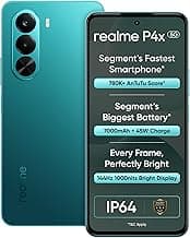 realme P4X Smartphone 6.72 inch 144Hz Display 7000mAh Titan Bettery 45W Fast Charge 6GB RAM 128GB ROM Dimensity 7400 Ultra 5G Chipset IP64 Waterproof Dual SIM (Lake Green)