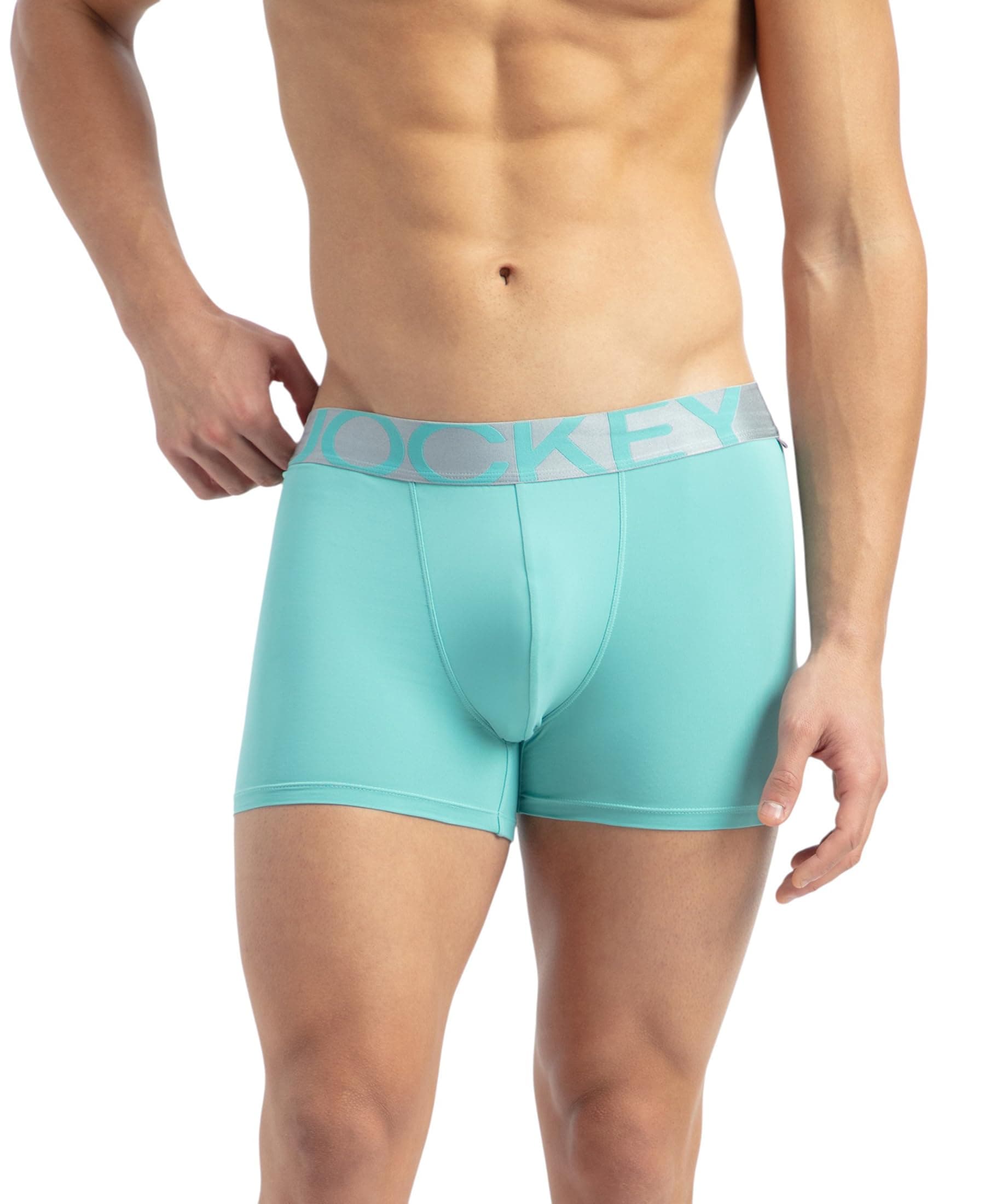 Jockey IC28 Men's Tactel Microfiber Elastane Stretch Solid Trunk with Moisture Move Properties_Meadow Brook_L