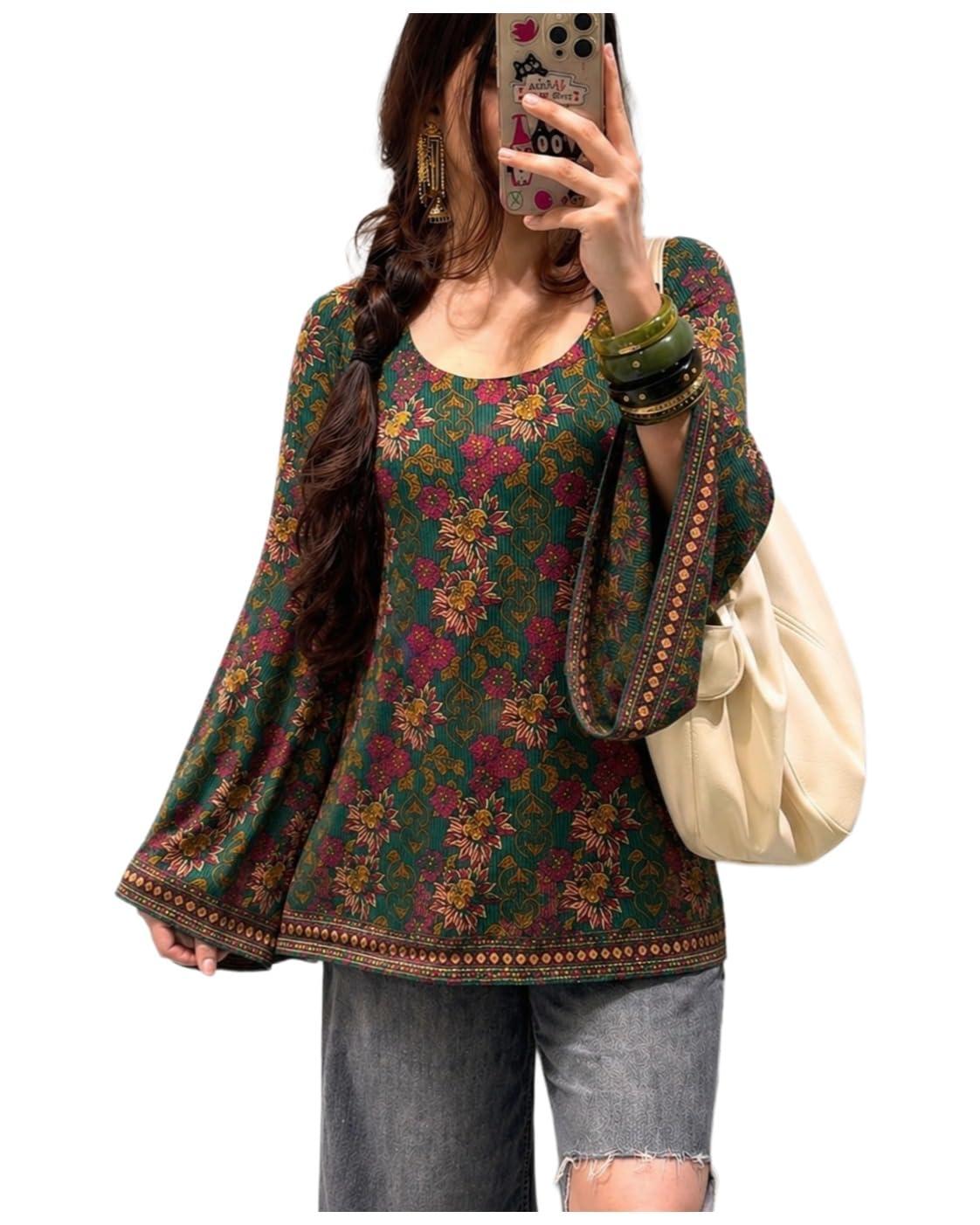 ANNI Designer Women's Cotton Blend Printed Regular Short Kurti for Women (Rashila Green-SK_S_Green_S)