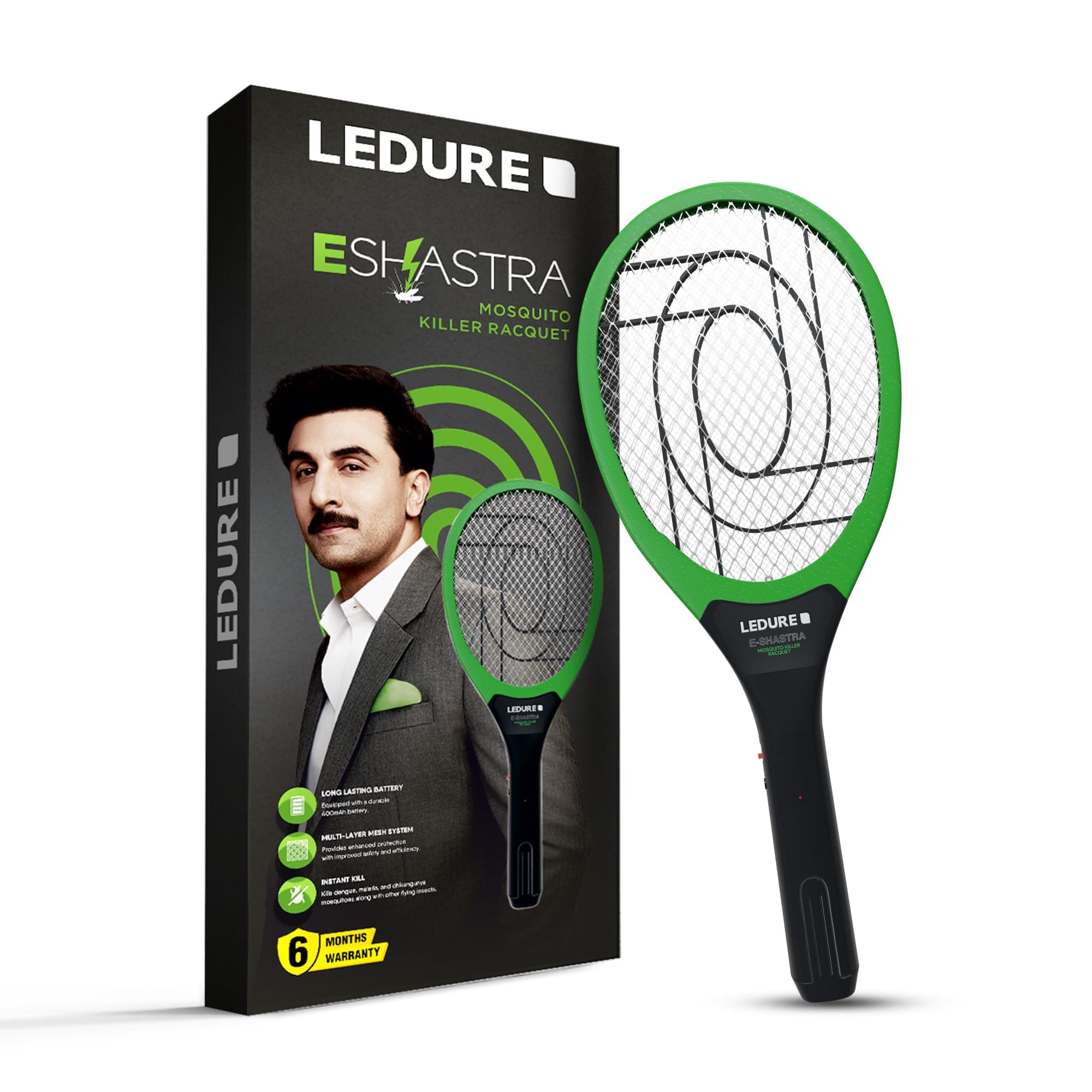 Ledure E Mosquito Racket|Rechargeable Mosquito Bat|6 Months Warranty|Pack-1