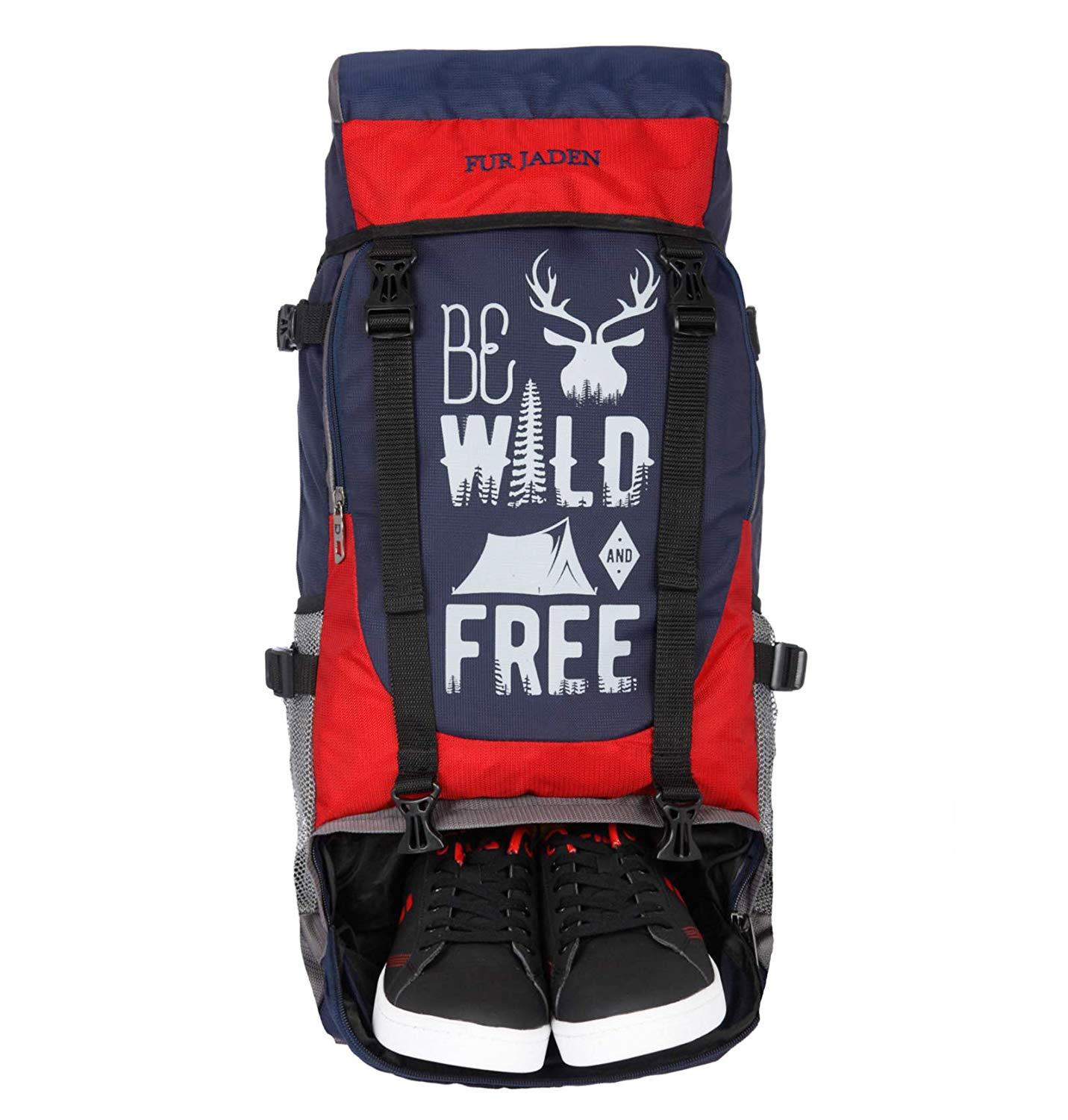 Fur Jaden 55 L Large Size 4 Compartment Backpack (BM110 Navy Red)