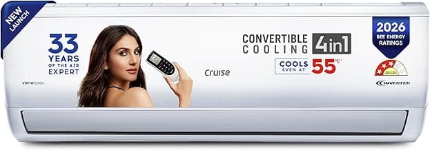 Cruise 1.5 Ton 3 Star,New Star rated, Inverter Split AC with 7-Stage Air Filtration (Copper, Convertible 4-in-1, Fast Cooling, PM 2.5 Filter, Anti-Rust Tech, New BEE Rated, CWCVBM-VQ3D173, White)