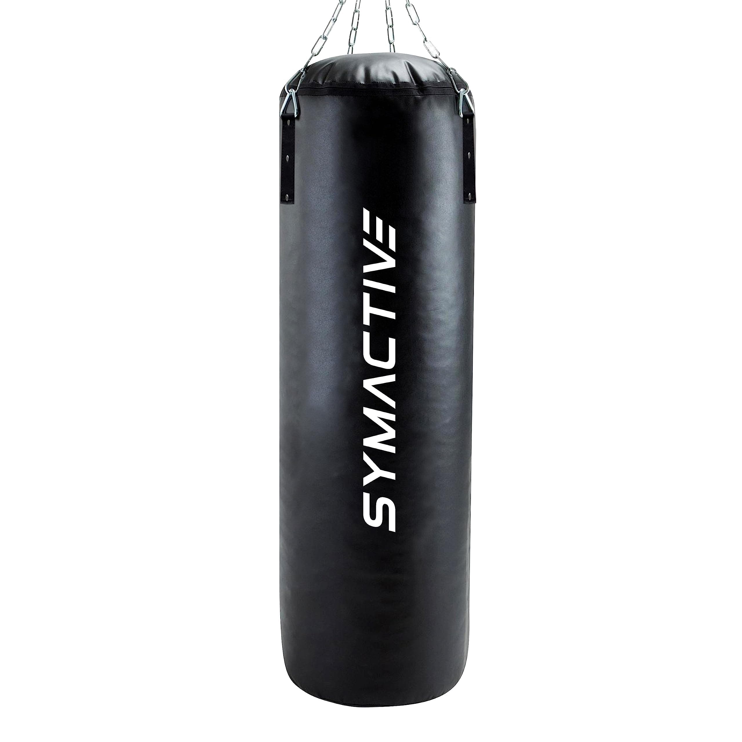 Amazon Brand - Symactive High Performance Heavy Duty 3 Feet Filled Punching Bag with Rust Proof Stainless Steel Hanging Chain, SRF Material, Black (Boxing/MMA/Kickboxing/Muay Thai)