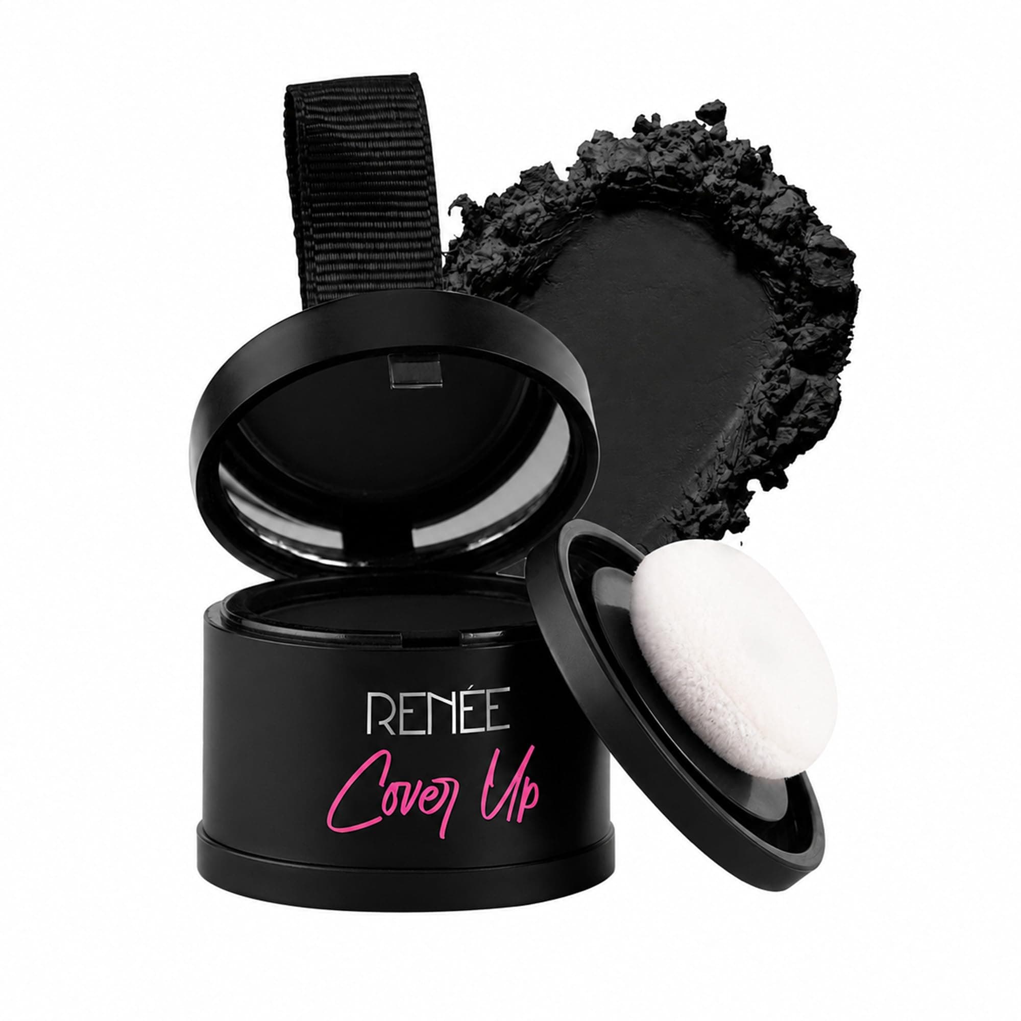 RENEE Cover-Up Hair Powder - Black | Covers Grey Roots & Bald Spots Instantly | Highly Pigmented, Fuller & Denser Look | Long-Lasting | Matte Finish | Fine Powder | Flawless Application | 4gm