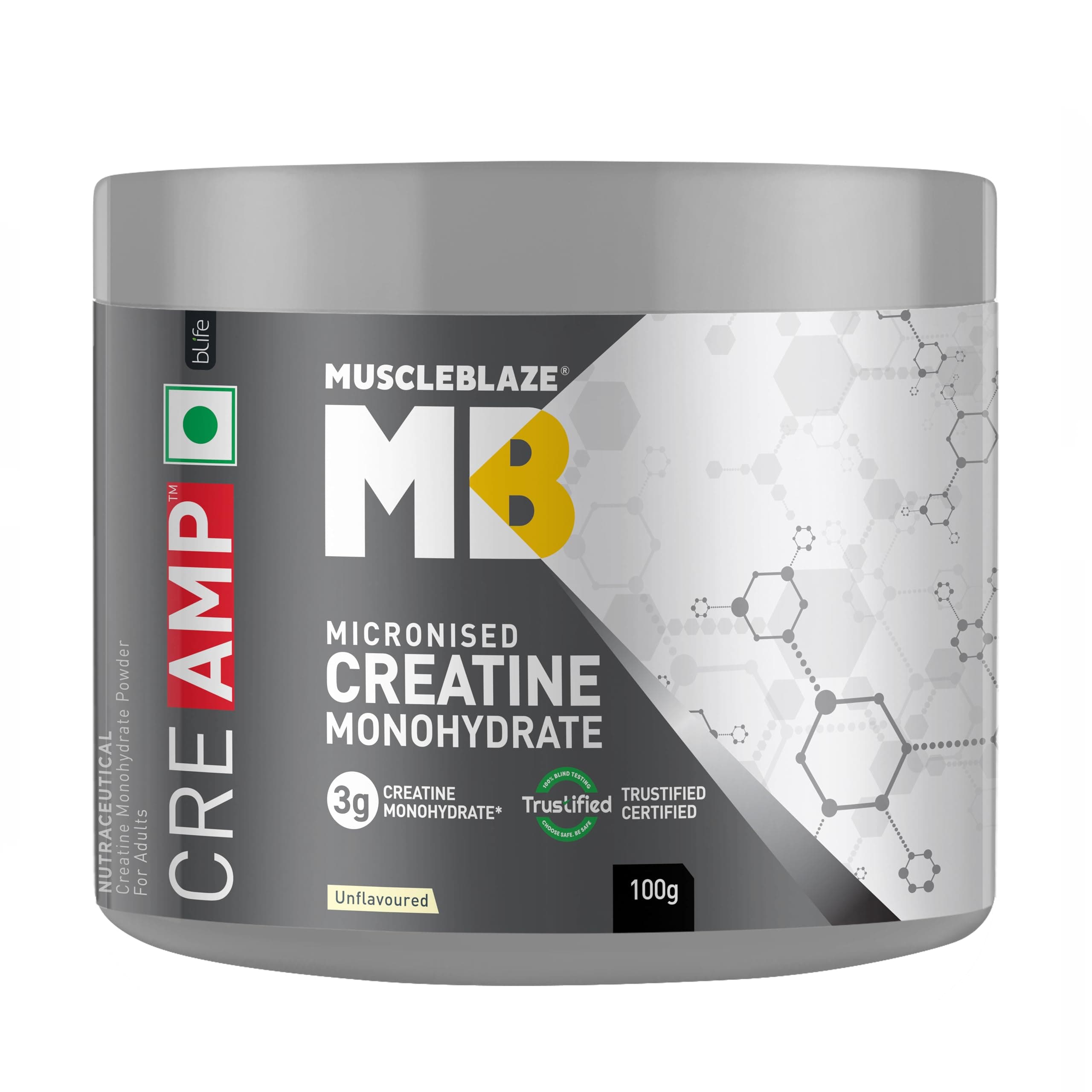 MuscleBlaze Micronised Creatine Monohydrate CreAMP Powder, 100g