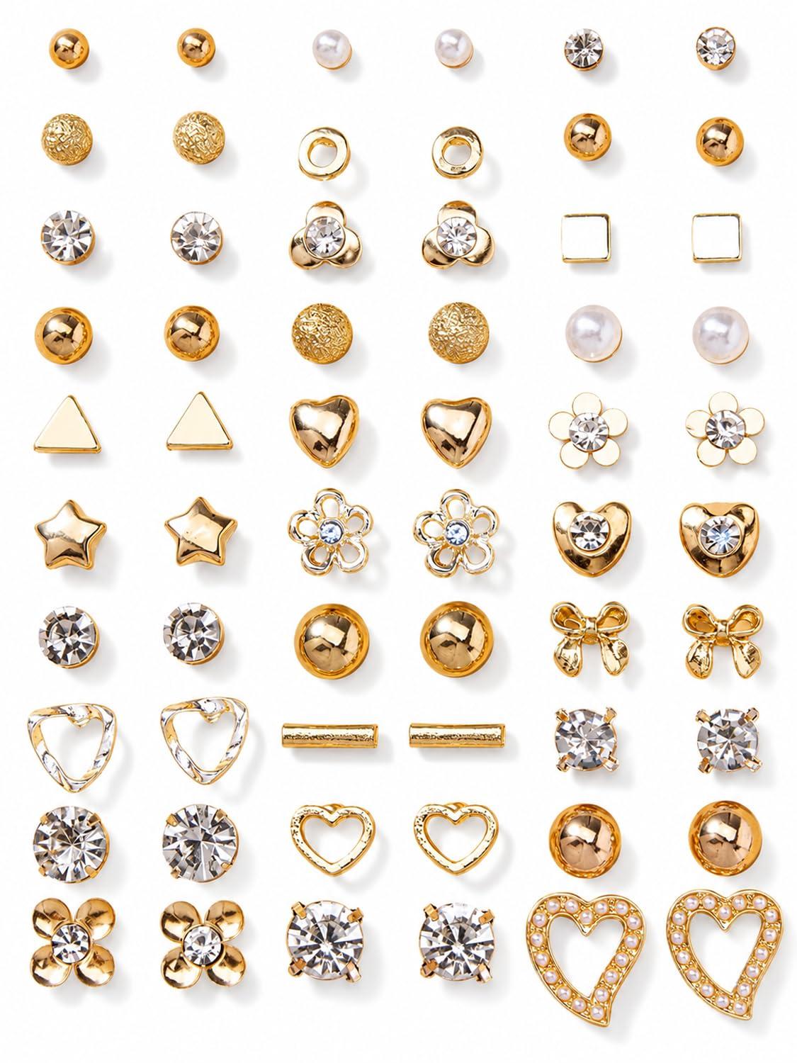 Shining Diva Fashion 30 Pairs Earrings Combo Set Latest Stylish Crystal Pearl Earrings for Women and Girls (14783er)