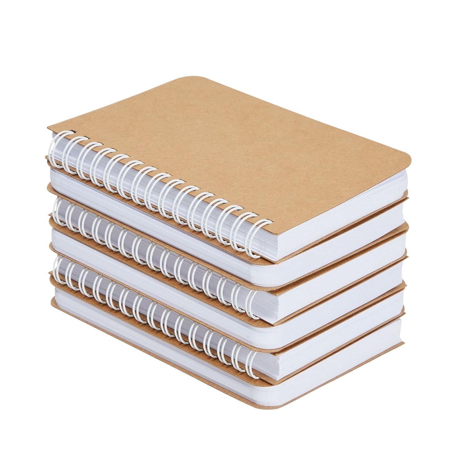INNAXA® Spiral Eco-Friendly Pocket Size Notepad,Blank Notebook Diary for Writing Personal, Students and Office use (Pack of 6) 3.5 x5.5 inch paper Size