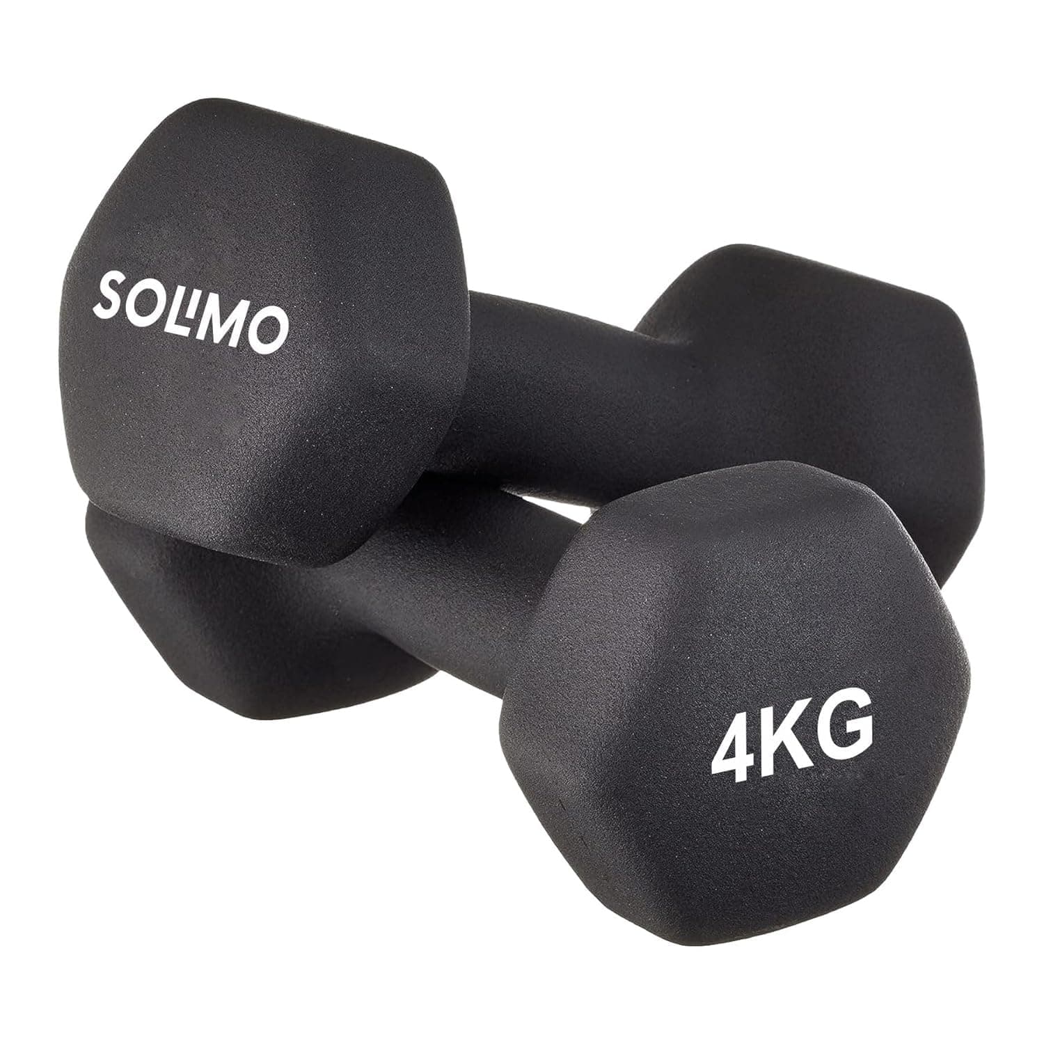 Amazon Brand - Solimo Neoprene Dumbbell 4 Kg, Set of 2 (Black)
