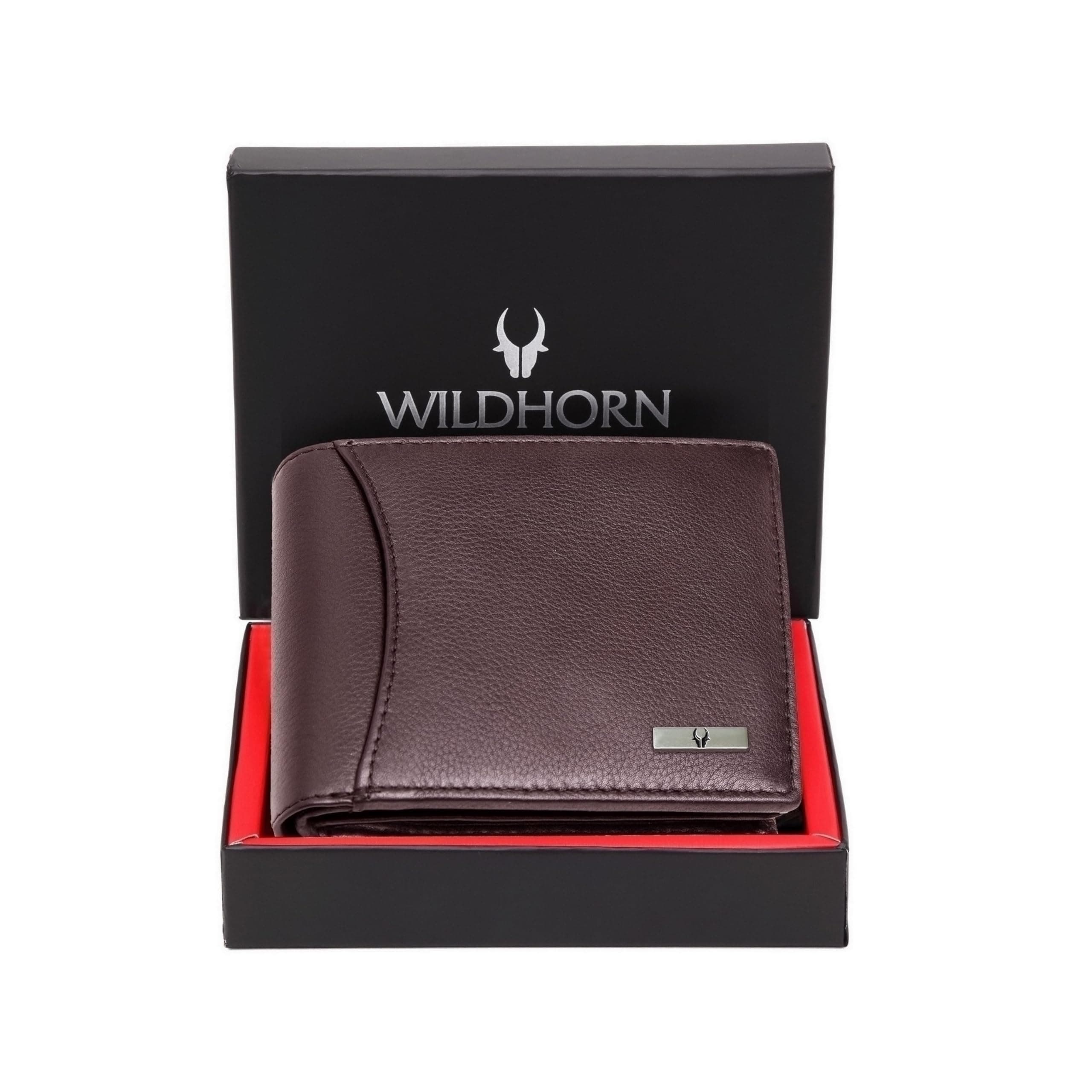 WildHorn RFID Protected Leather Wallet for Men, Brown