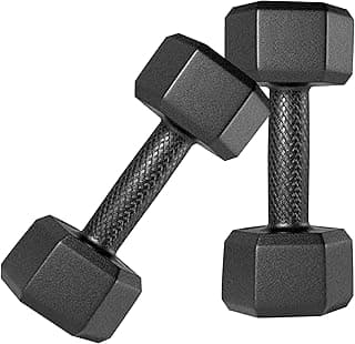 Kore PVC DM-2kg-Combo 161 Dumbbells Set and Fitness Kit for Men and Women Whole Body Workout, Hexa (Black)