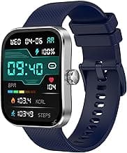 Fastrack Revoltt FS3 Smartwatch with 2.01” TFT Display,Push Button Interactions, HRM, SpO2, Sleep, Multiple Menu Style, Rotary Crown, IP68, BT Calling, 24/7 Health Suite, Alarm, Stopwatch - Dark Blue