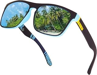 Dervin UV Protected Retro Square Light Weight Matt Finish Polarized Sunglasses for Men and Women (Medium)