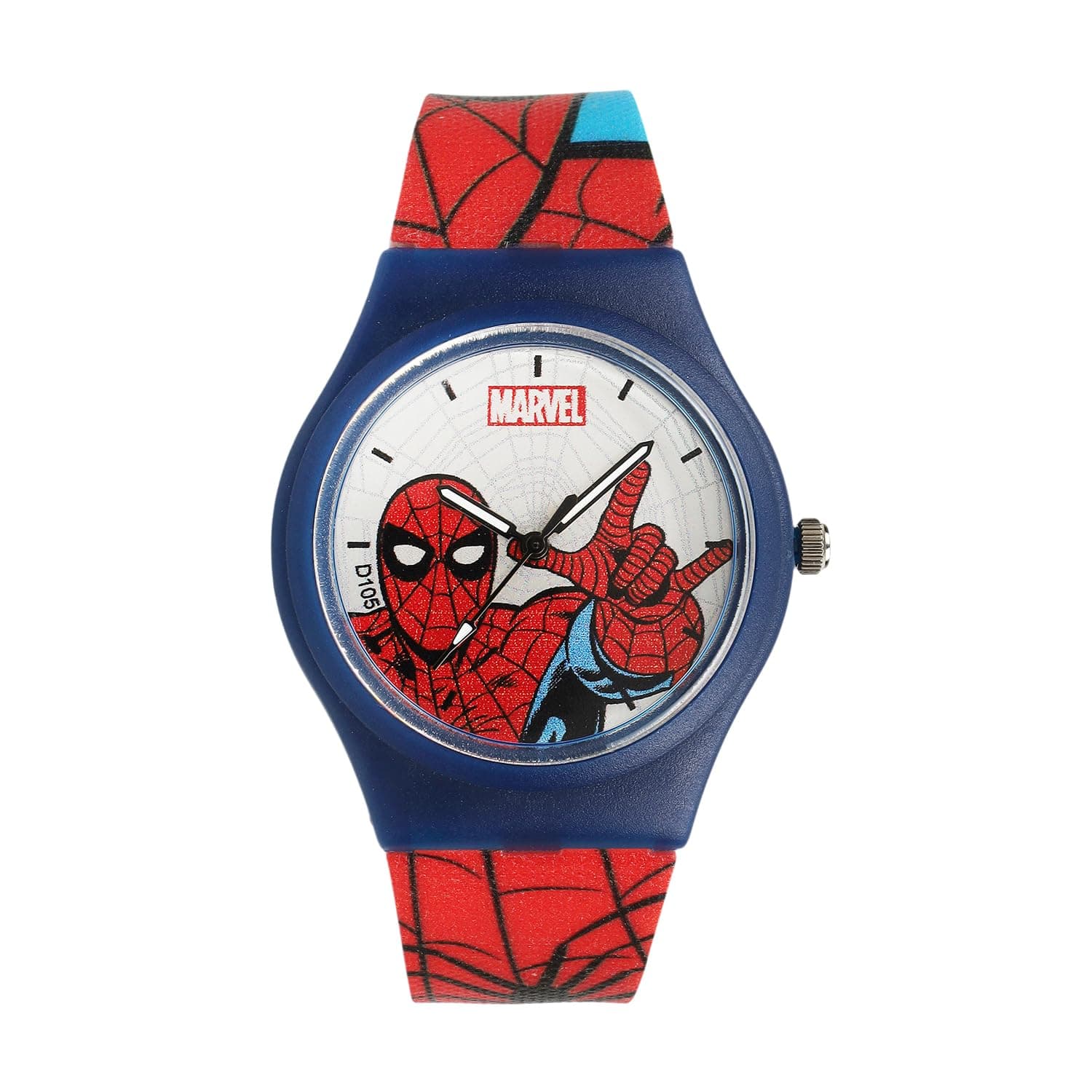 Marvel Spider Man Kids Analog Wrist Watch for Boys | Soft Silicone Strap | Lightweight Comfortable Watch for Children | Adjustable Buckle Casual Daily Wear Watch for Kids (Navy Blue)