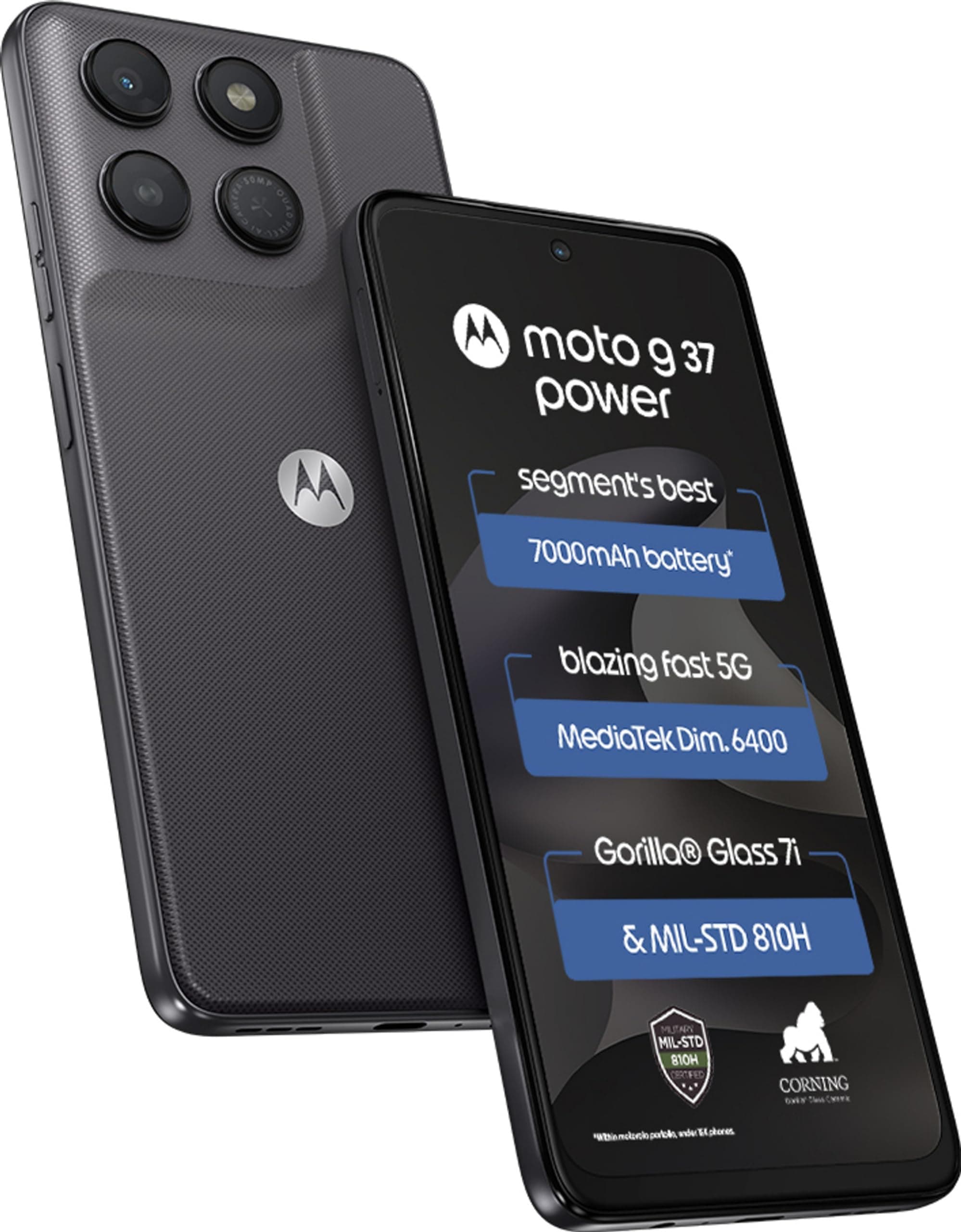 Motorola Moto g37 Power 5G (Pantone Impenetrable, 128GB Storage, 4GB RAM) | 6.67-inch HD+ 120Hz Display | Dimensity 6400 | 50MP Camera | 7000mAh Battery | 30W Charging