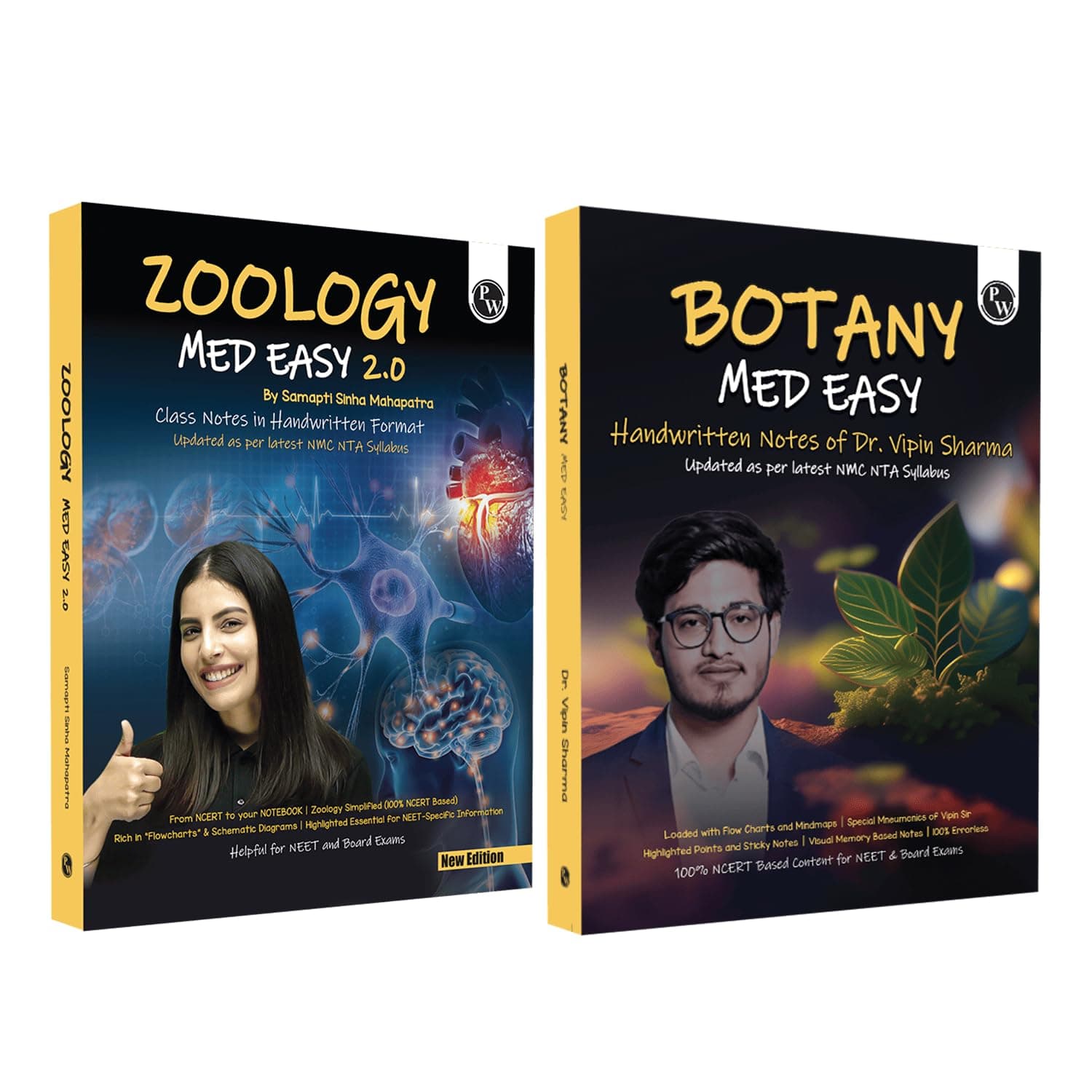 PW Med Easy Zoology 2.0 and Botany Handwritten Notes Combo Set of 2 Books For NEET and Board Exams 2025-26 | Flowcharts, Mnemonics, Diagrams | NCERT Unit Overview