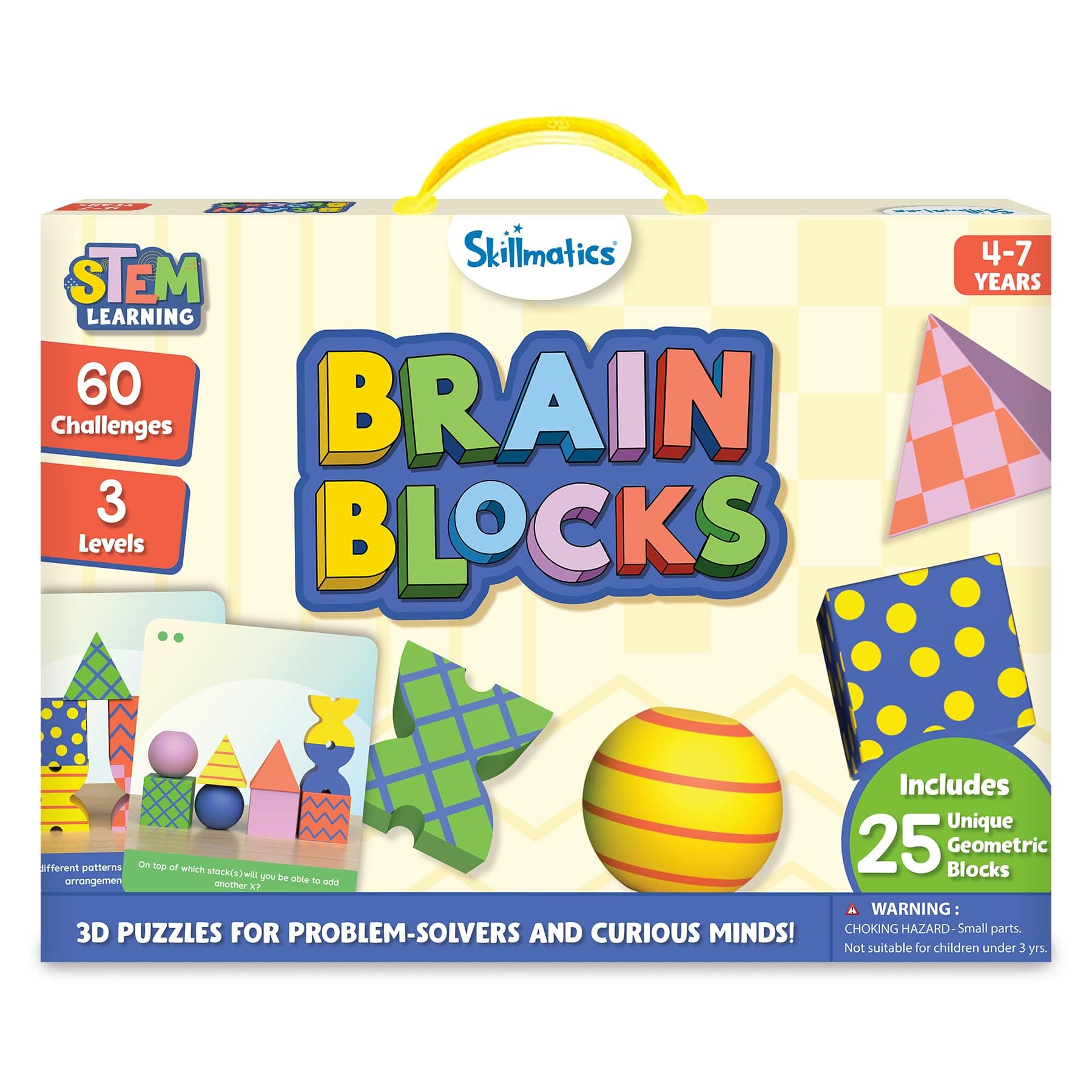 Skillmatics Brain Blocks, 3D Early STEM Building Blocks Game for Kids