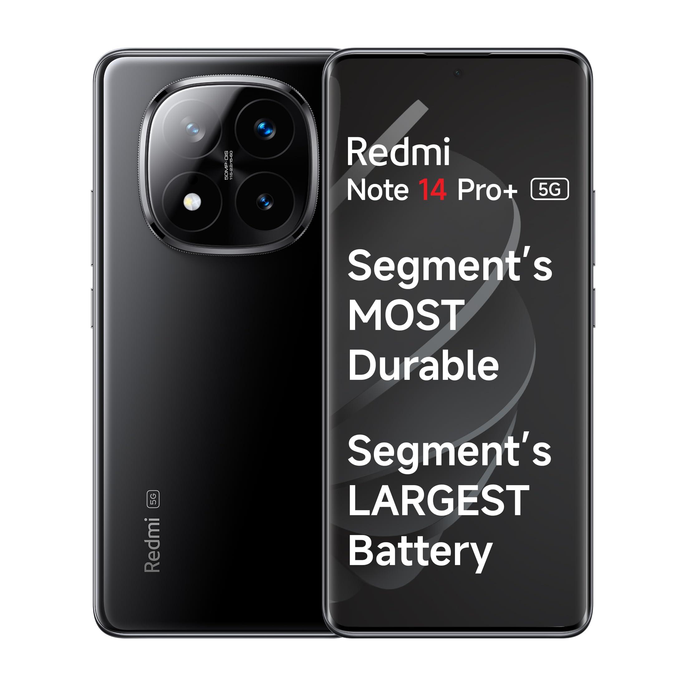Redmi Note 14 Pro+ 5G (Titan Black, 8GB RAM, 256GB Storage) | Snapdragon 7s Gen 3 Processor | AMOLED Display | Dual Nano-SIM | 6200mAh Battery | Corning Gorilla Glass Victus 2