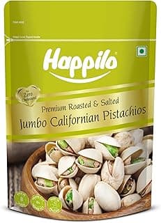 Happilo Premium Californian Roasted & Salted Pistachios 500g | Pista Dry Fruit | Rich In Protein, Phosphorus | Dietary Fibre, Premium Nuts & Dry Fruits | Shelled Nuts, Crunchy | Delicious Healthy Snack