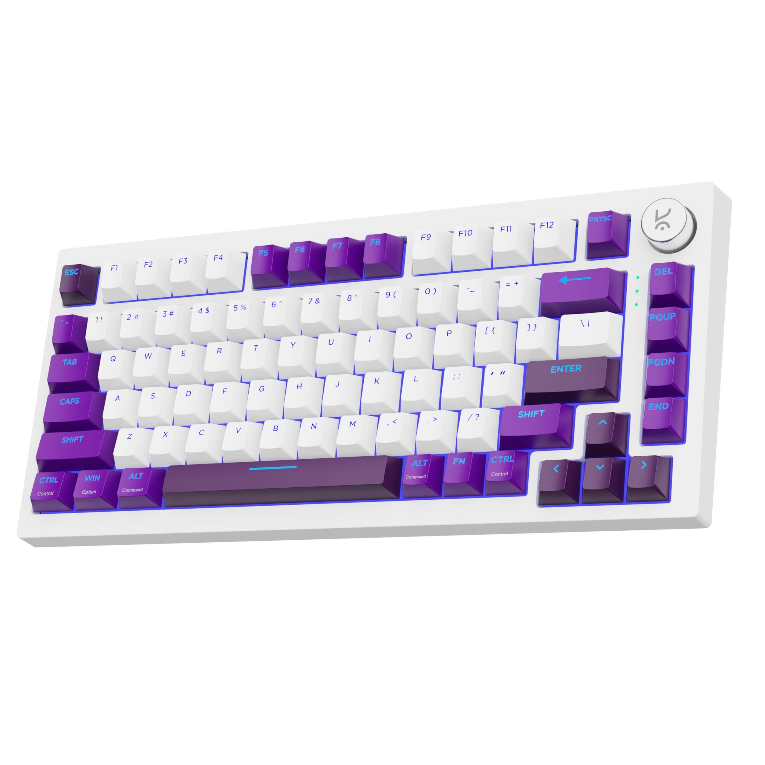 Kreo Swarm 75% Wireless Mechanical Keyboard with Pass Through Keycaps, Advanced Web Software, Pre-lubed Switches, 5-pin Hot Swap PCB, 5 Layers Sound Absorption and Software Support