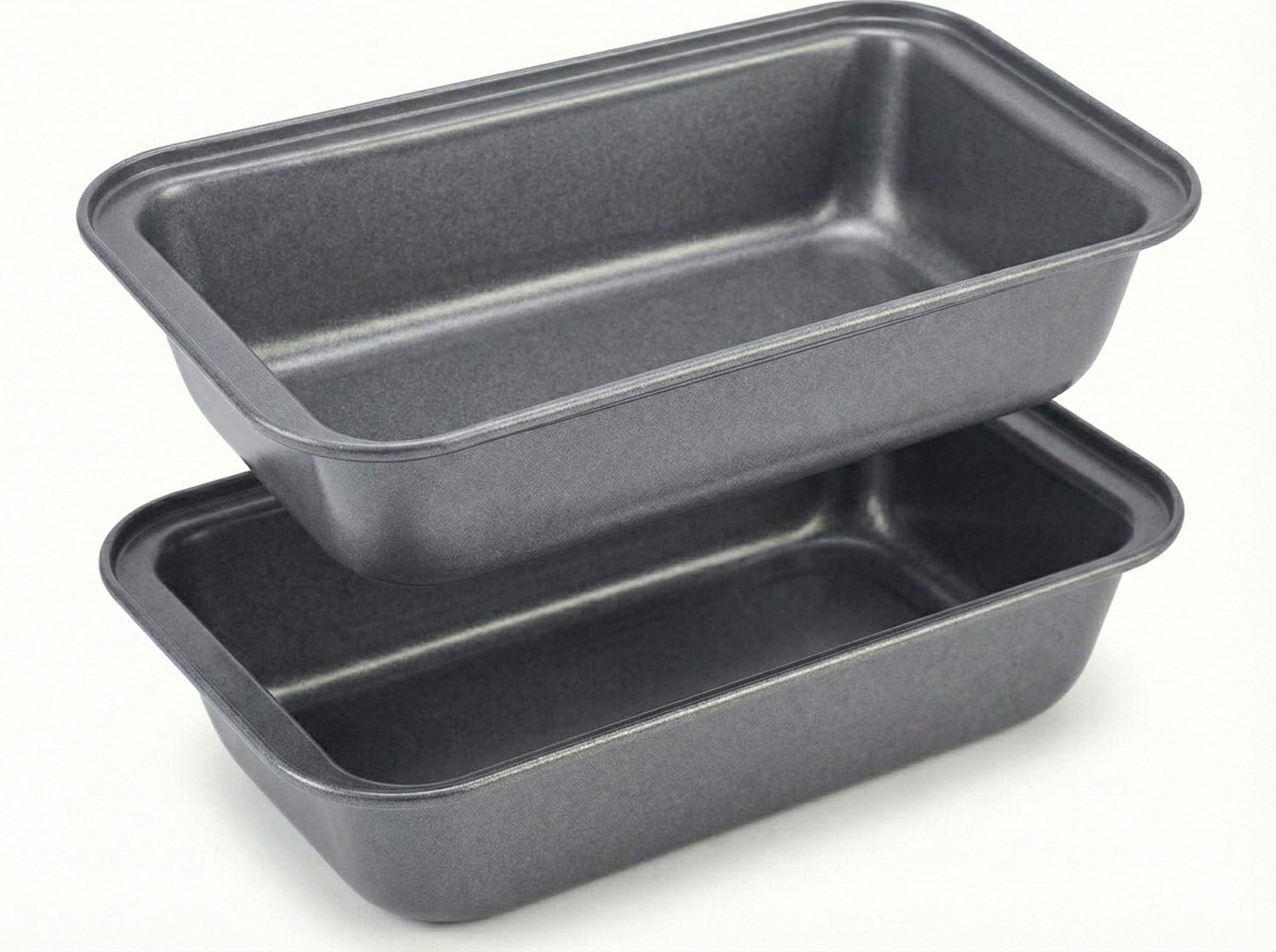 PureBake Bread Loaf Pan for Baking, Pack of 2, Rectangular Tin for Making Bread Loaf & Cakes, Non Stick, Carbon Steel Mould, Premium SGS Certified