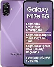 Samsung Galaxy M17e 5G Mobile (Vibe Violet, 6GB RAM, 128GB Storage) | Smoothest 120 Hz Refresh Rate| Monster 6000 mAh Battery | IP54 | 6 Gen OS Upgrades | AI | Gemini Live | Without Charger