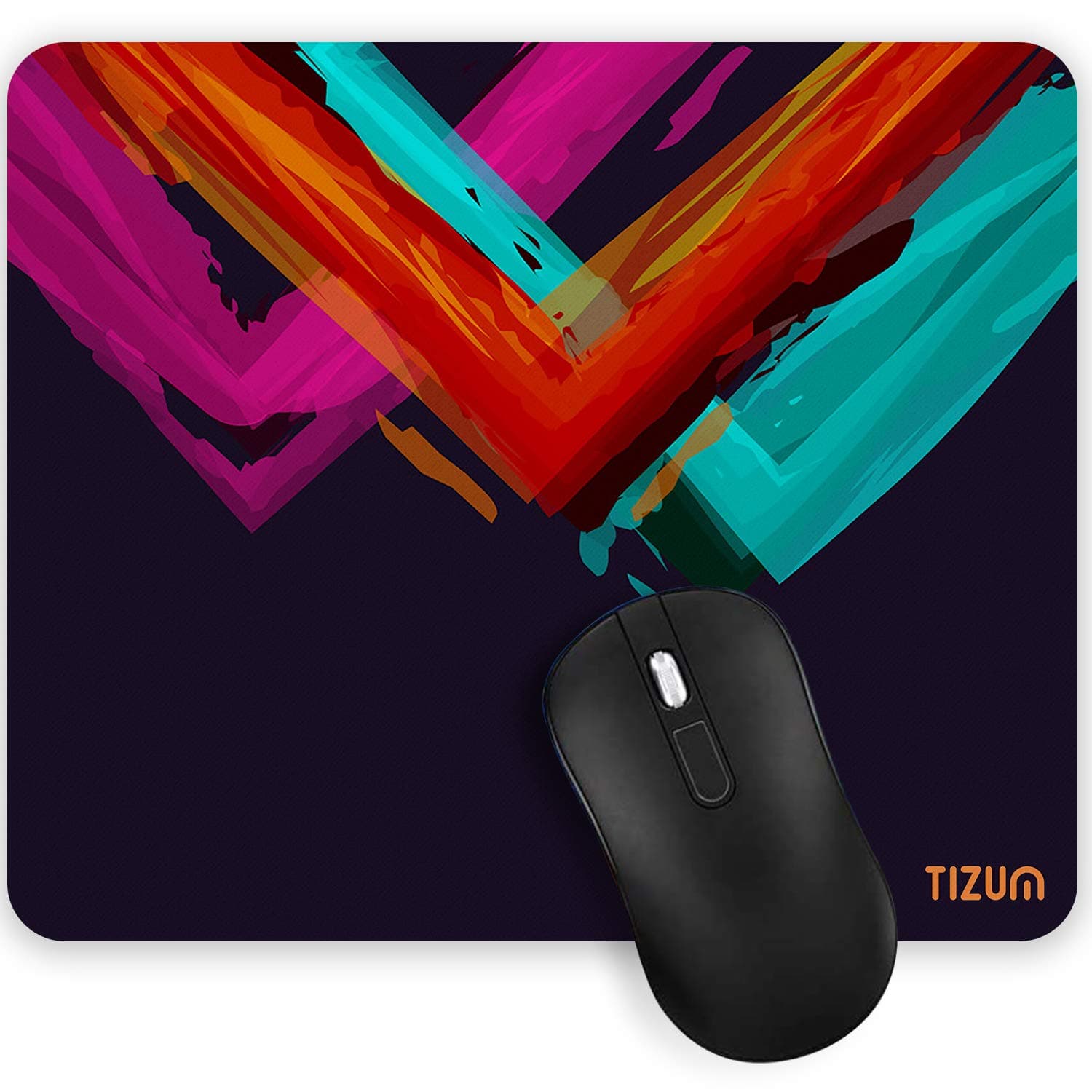 Tizum Mouse Pad with Anti-Slip Rubber Base & Ultra-Smooth Surface | Washable, Spill-Resistant Print Design, Computer Mouse Mat for Laptop, Desktop & Office