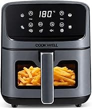 Cookwell Air Fryer - 5L With See Through Window - 1400W (Grey & Black)