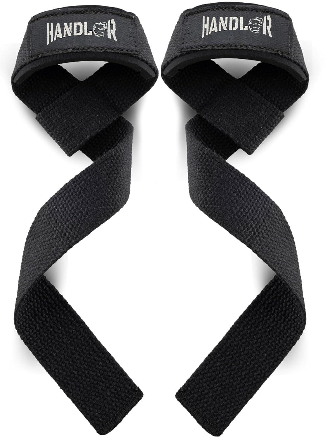 Handler 23-Inch Weight Lifting Straps for Gym Workout – Wrist Support Wraps for Deadlifts, Calisthenics, Boxing & Strength Training – Non-Slip Grip, Neoprene Padded Gym Accessories for Men & Women (Black, 23 Inches)