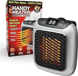 KANUPRIYA 800 Convenient Wall Outlet Heater with Adjustable Thermostat Programmable 12 Hour Timer Auto Shut-Off - Mini Ceramic Heater Quiet and Space Saving