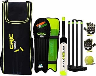 Jaspo CRIC Addict Plastic Cricket Bat Set Combo with Soft Cricket Ball for Kids (Size-3 (Legender- 4 yrs to 7 yrs))