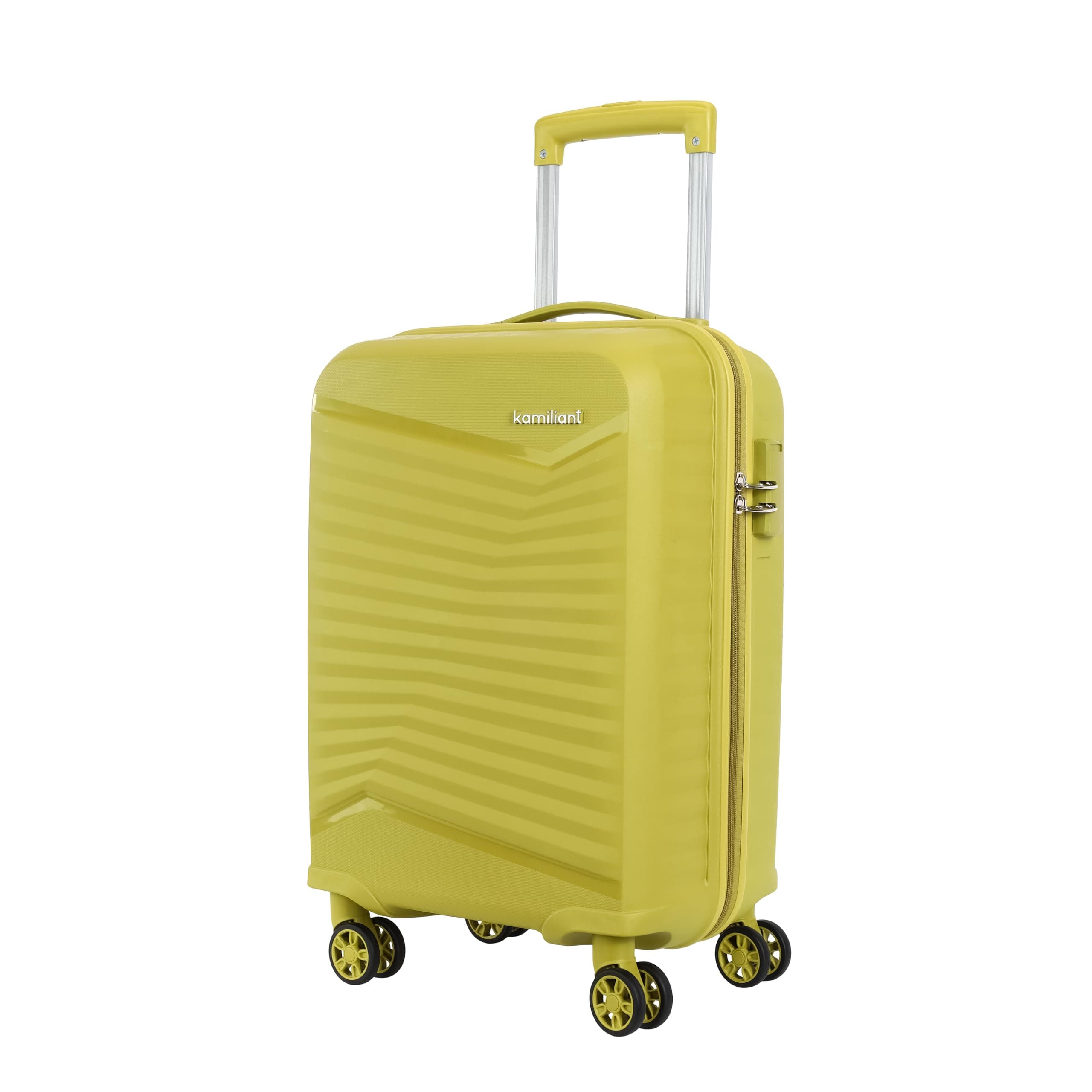 Kamiliant by American Tourister Rock-Lite Small 55 Cm Cabin Hard Sided Trolley Bag for Men & Women, Suitcase 35L for Travel with 3 Digit Combination Lock - Cress Green