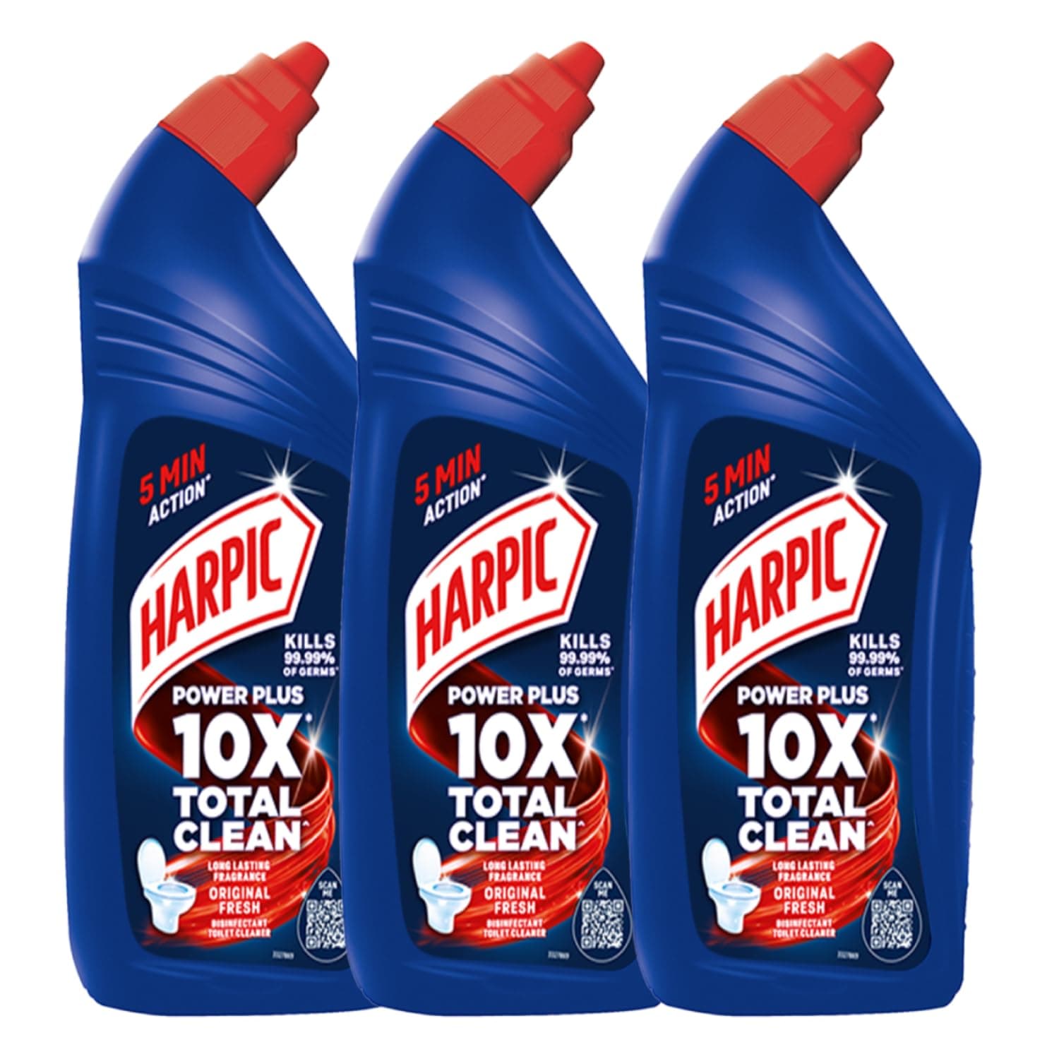 Harpic 1 Litre (Pack of 3) - Original, Disinfectant Toilet Cleaner Liquid | Suitable for Toilet Bowls